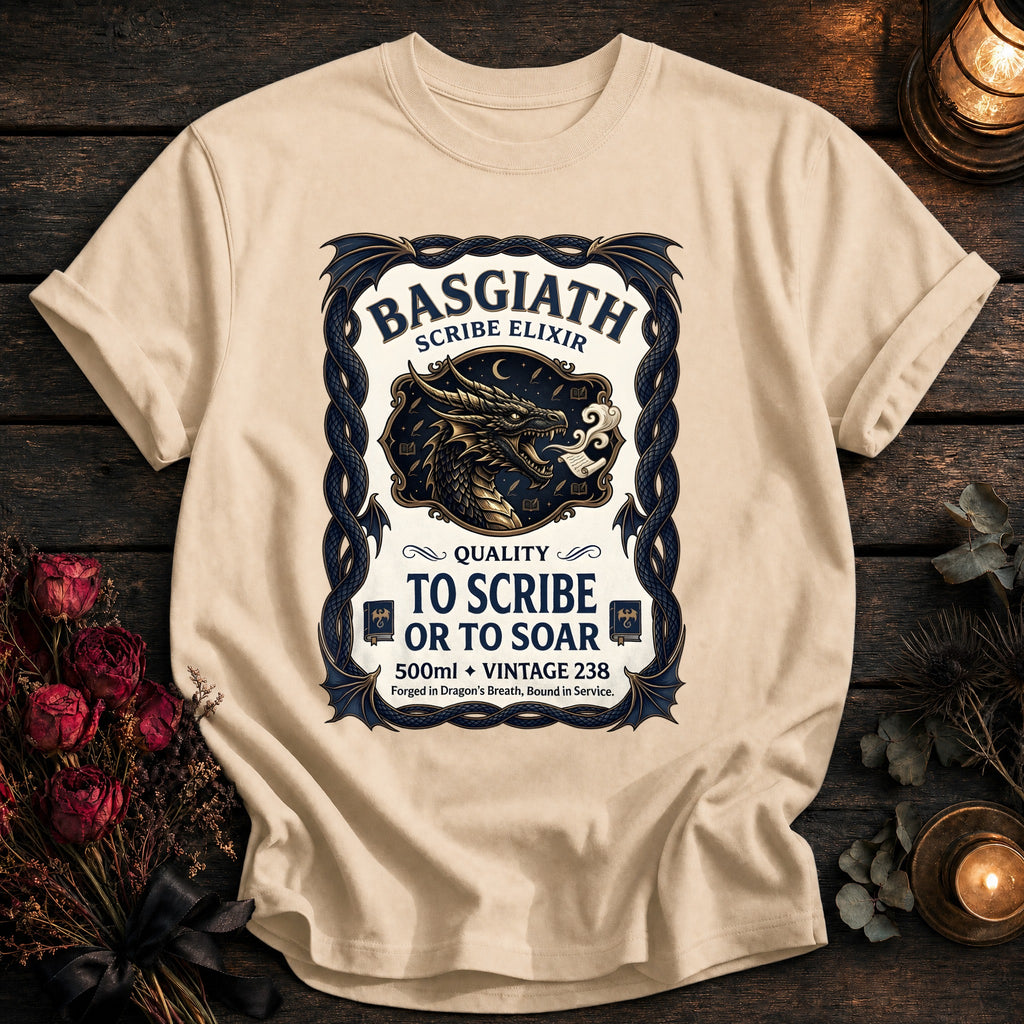 Basgiath Scribe Elixir Label Coloured - Ivory