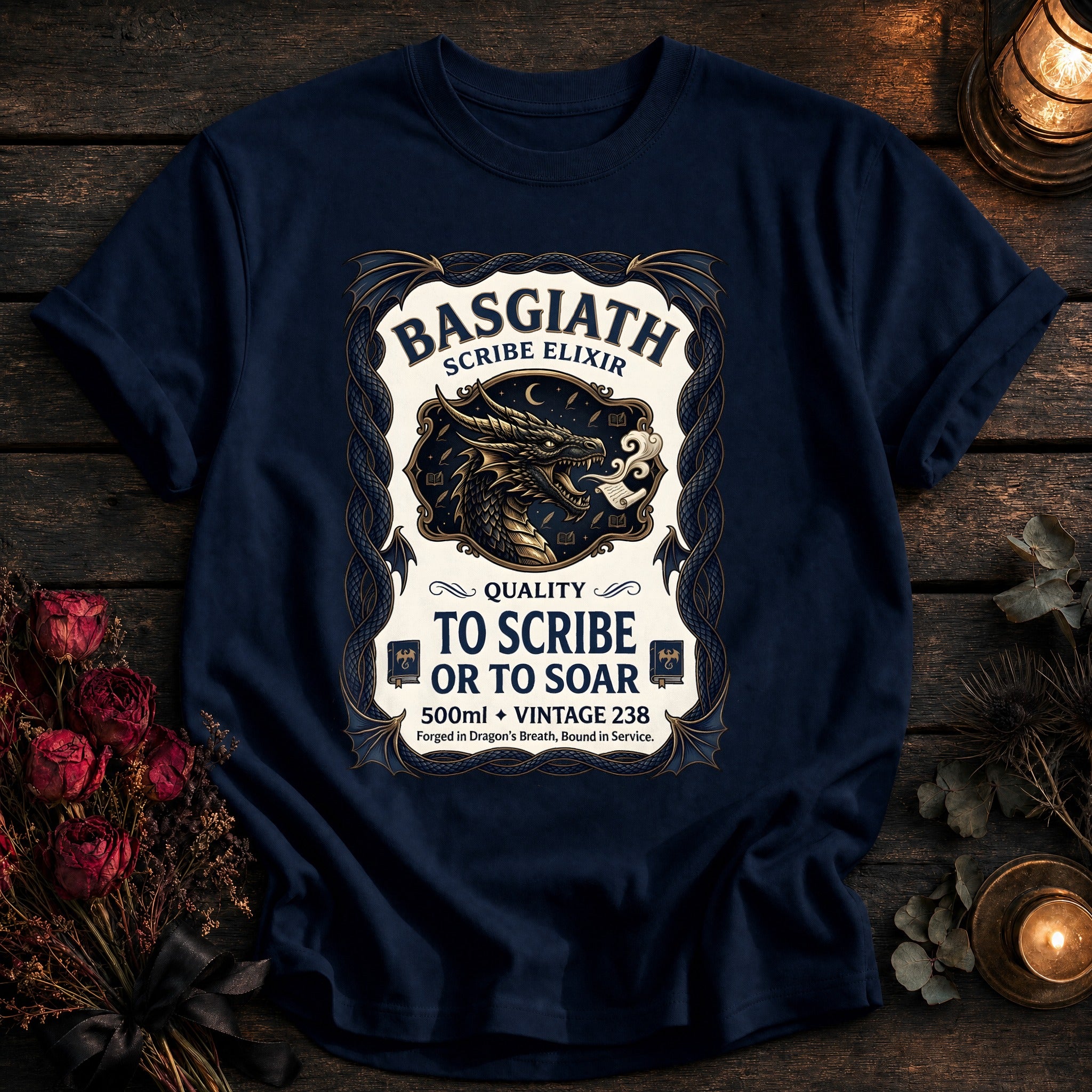 Basgiath Scribe Elixir Label Coloured - True Navy