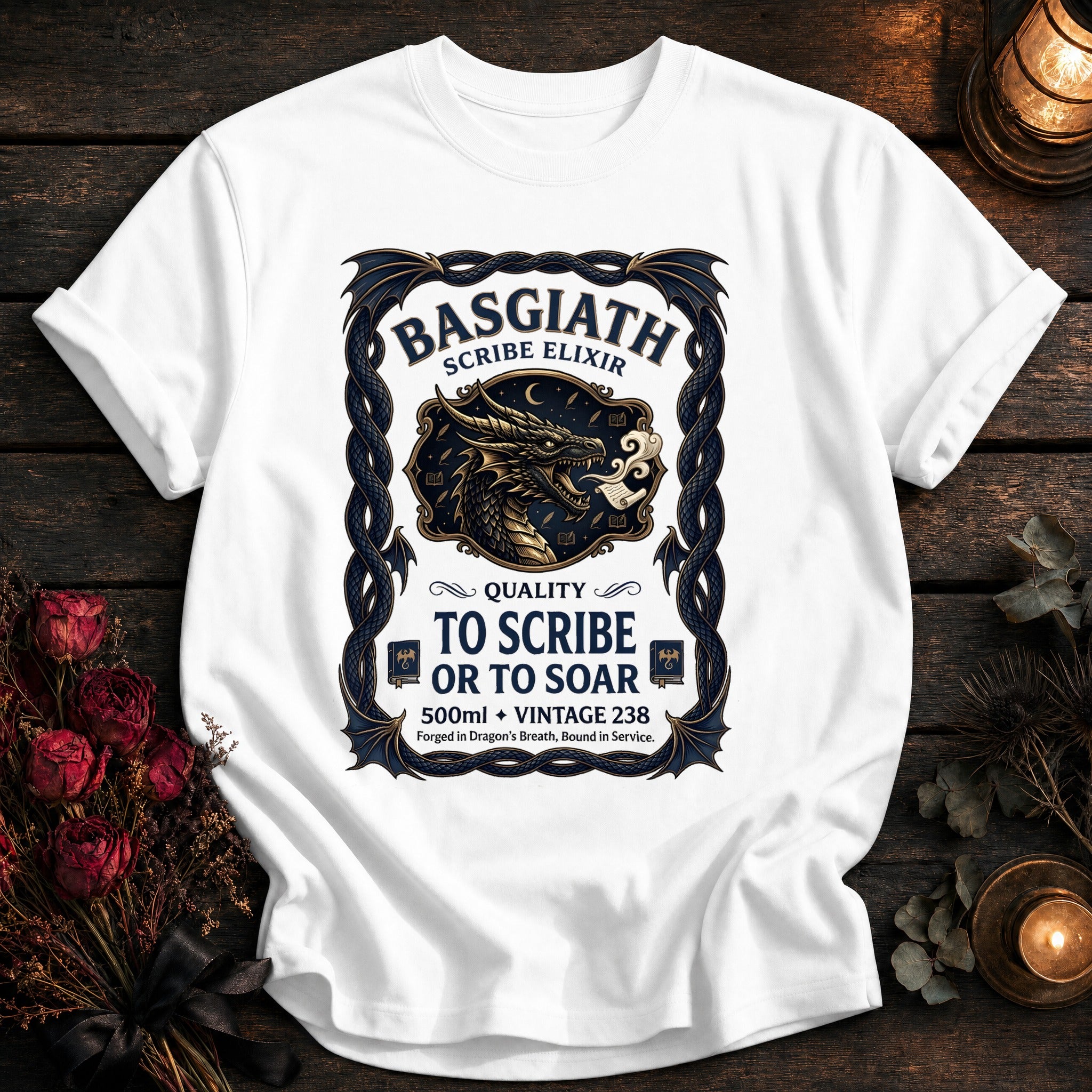Basgiath Scribe Elixir Label - White