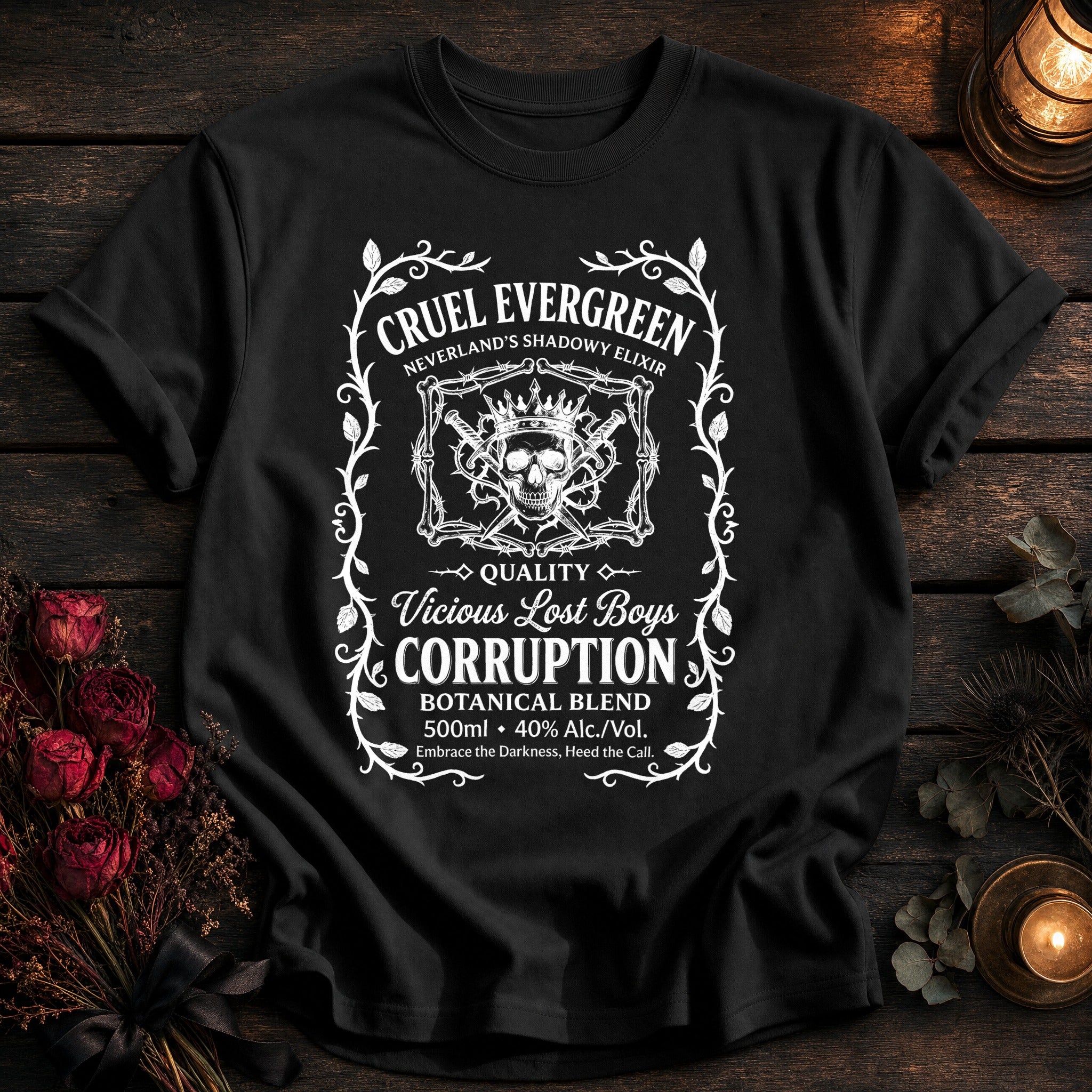 Cruel Evergreen Corruption Label White - Black