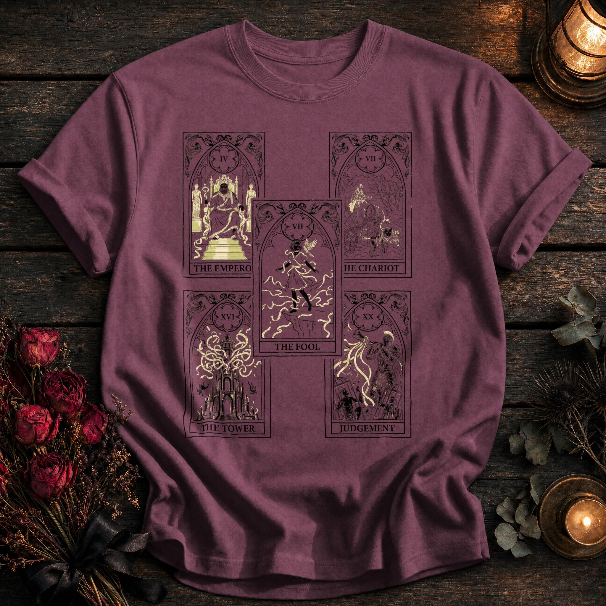 Five Card Tarot Grid Black - Berry