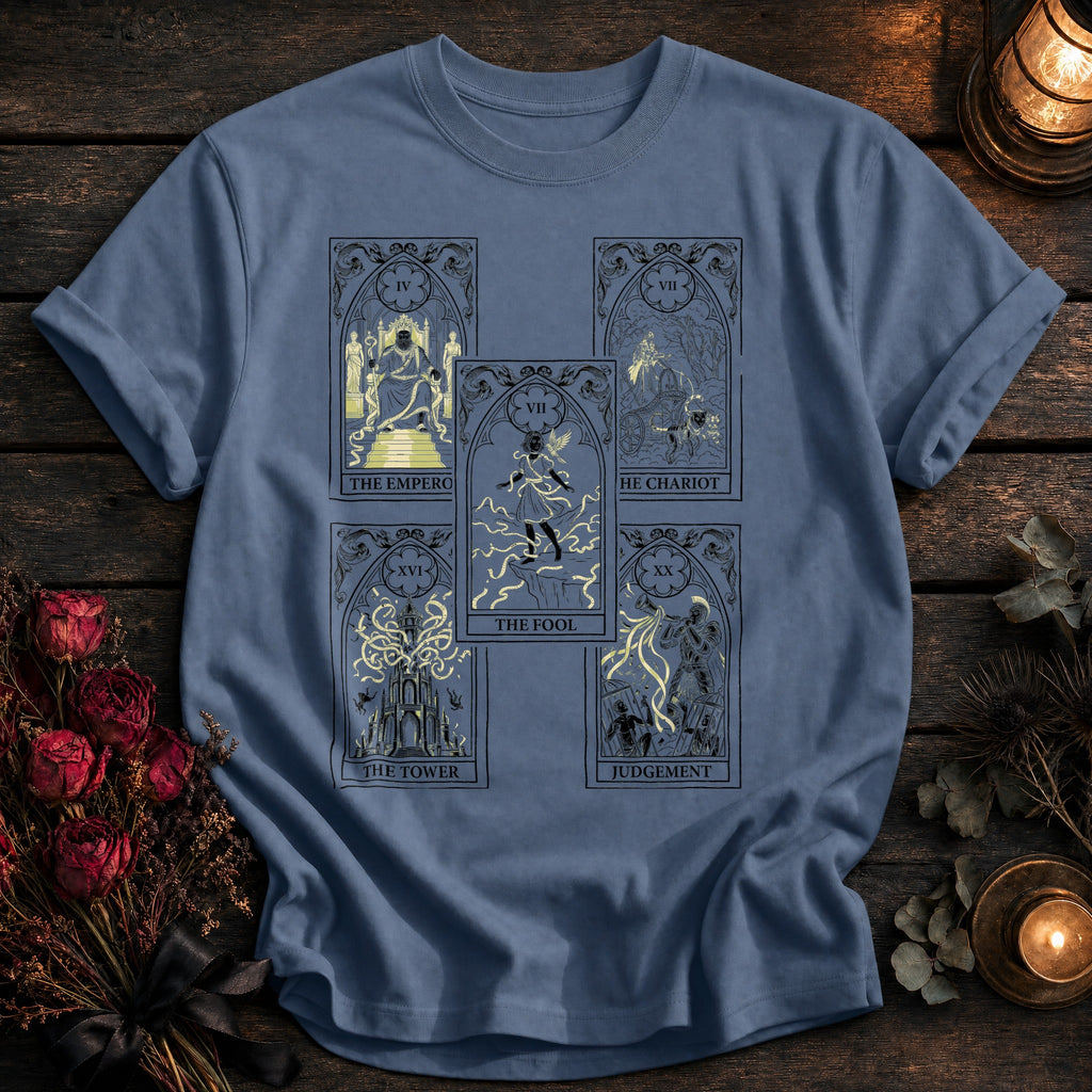 Five Card Tarot Grid Black - Blue Jean