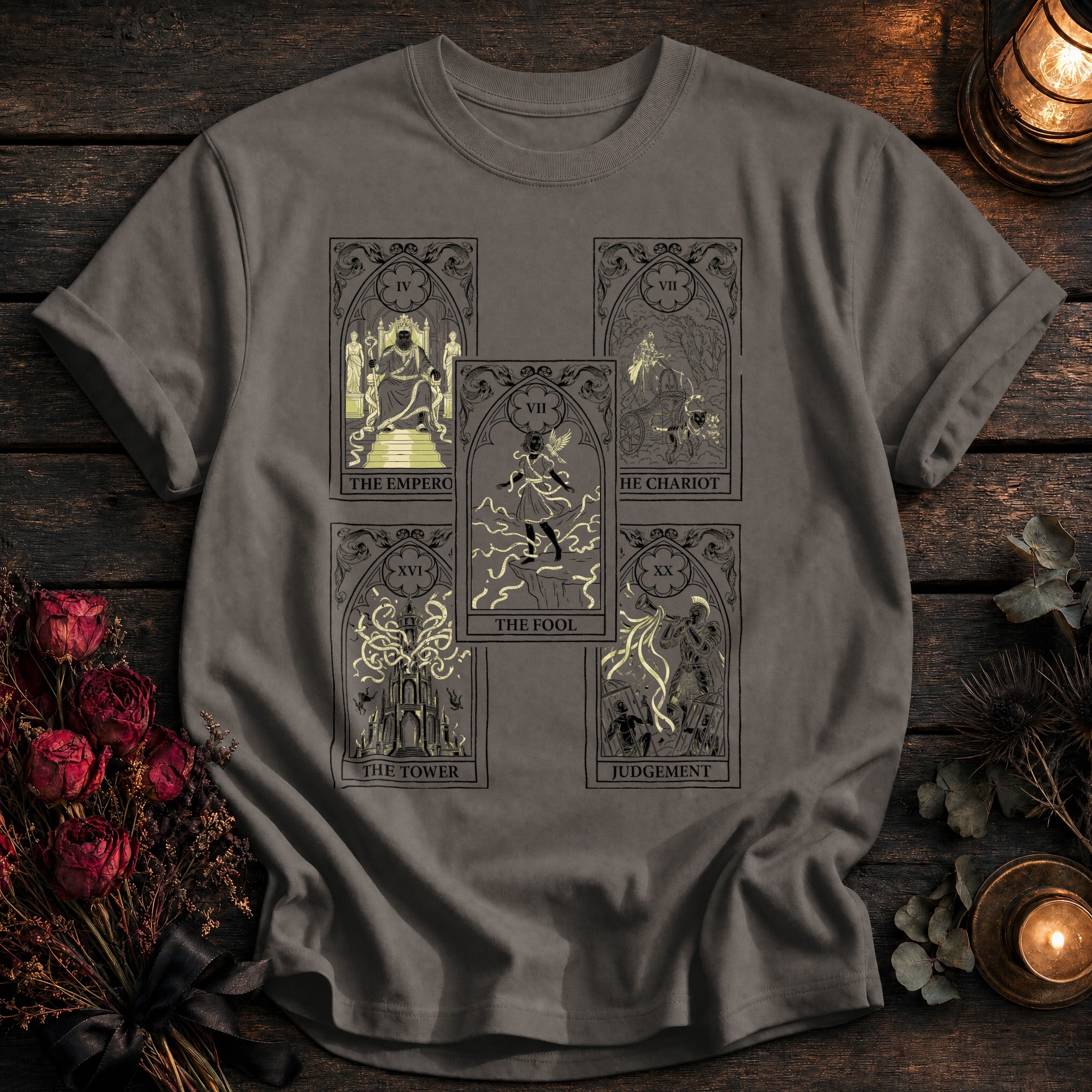 Five Card Tarot Grid Black - Grey