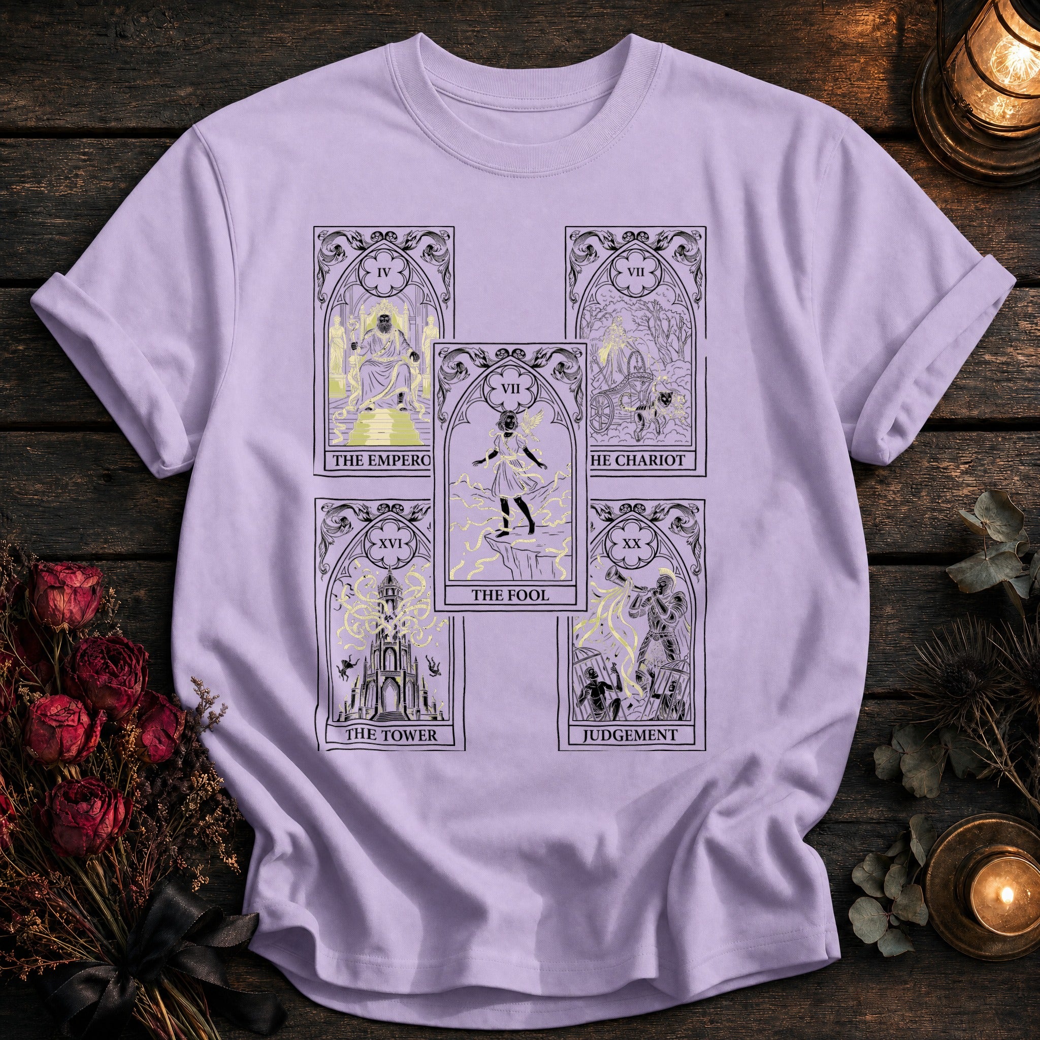 Five Card Tarot Grid Black - Orchid