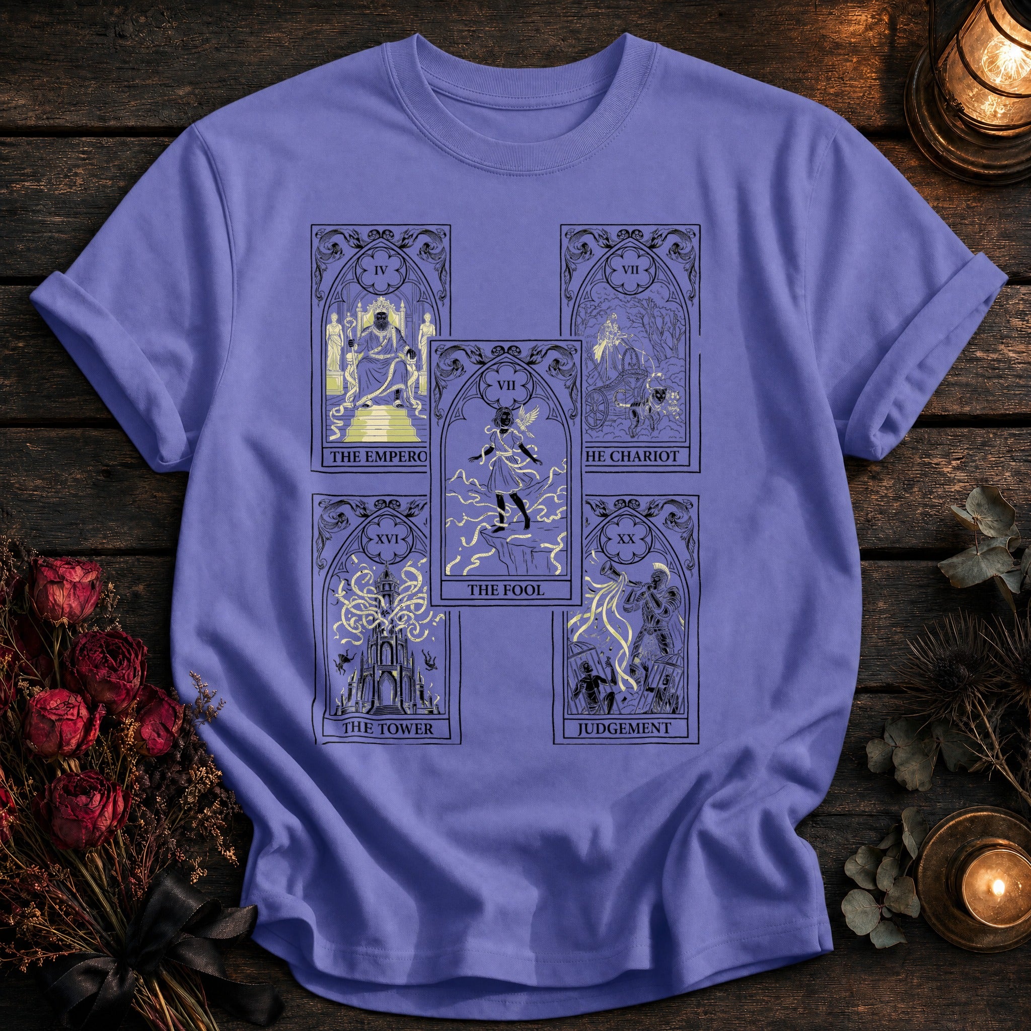 Five Card Tarot Grid Black - Violet