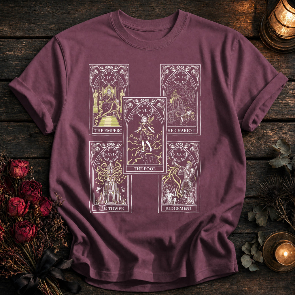 Five Card Tarot Grid White - Berry