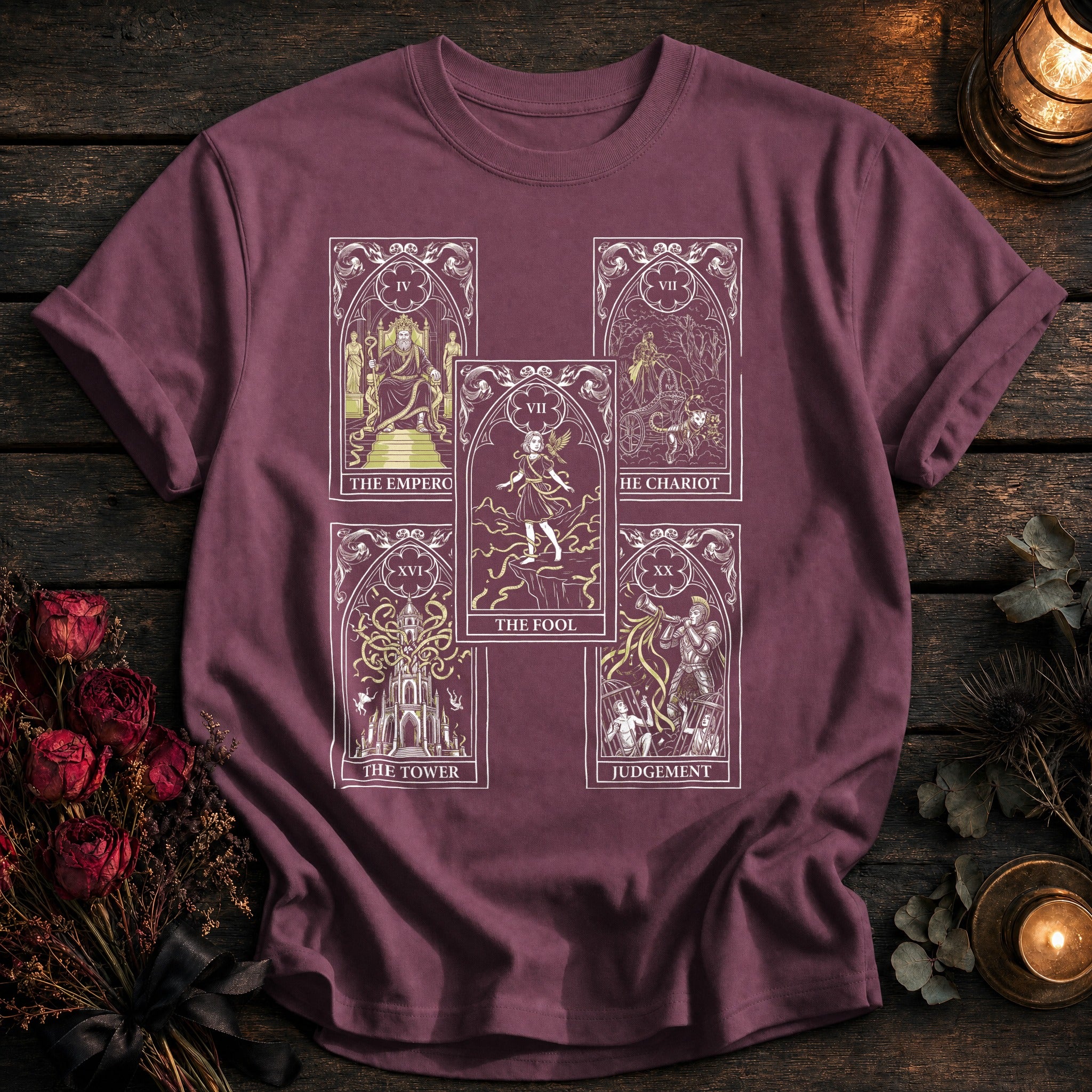 Five Card Tarot Grid White - Berry