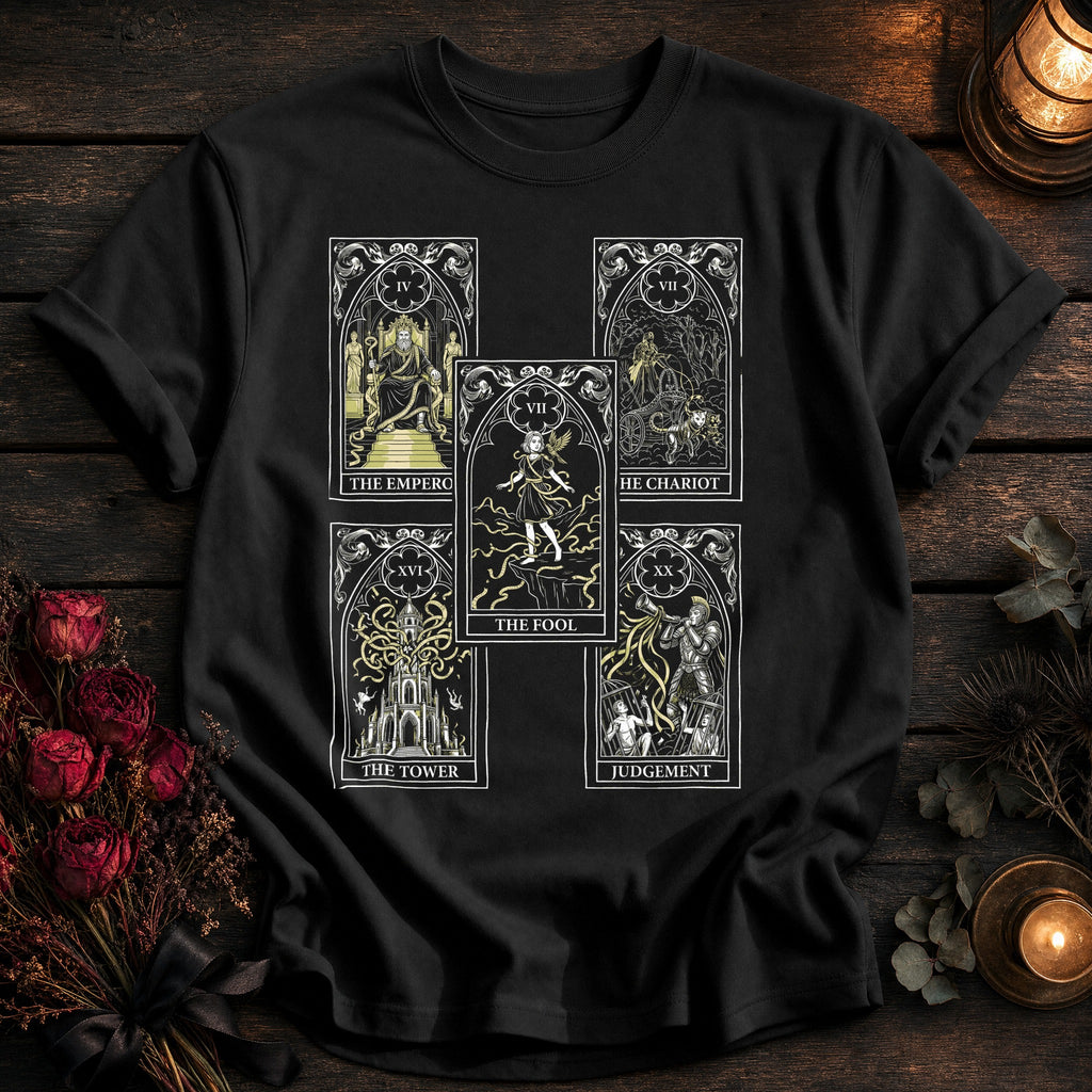 Five Card Tarot Grid White - Black
