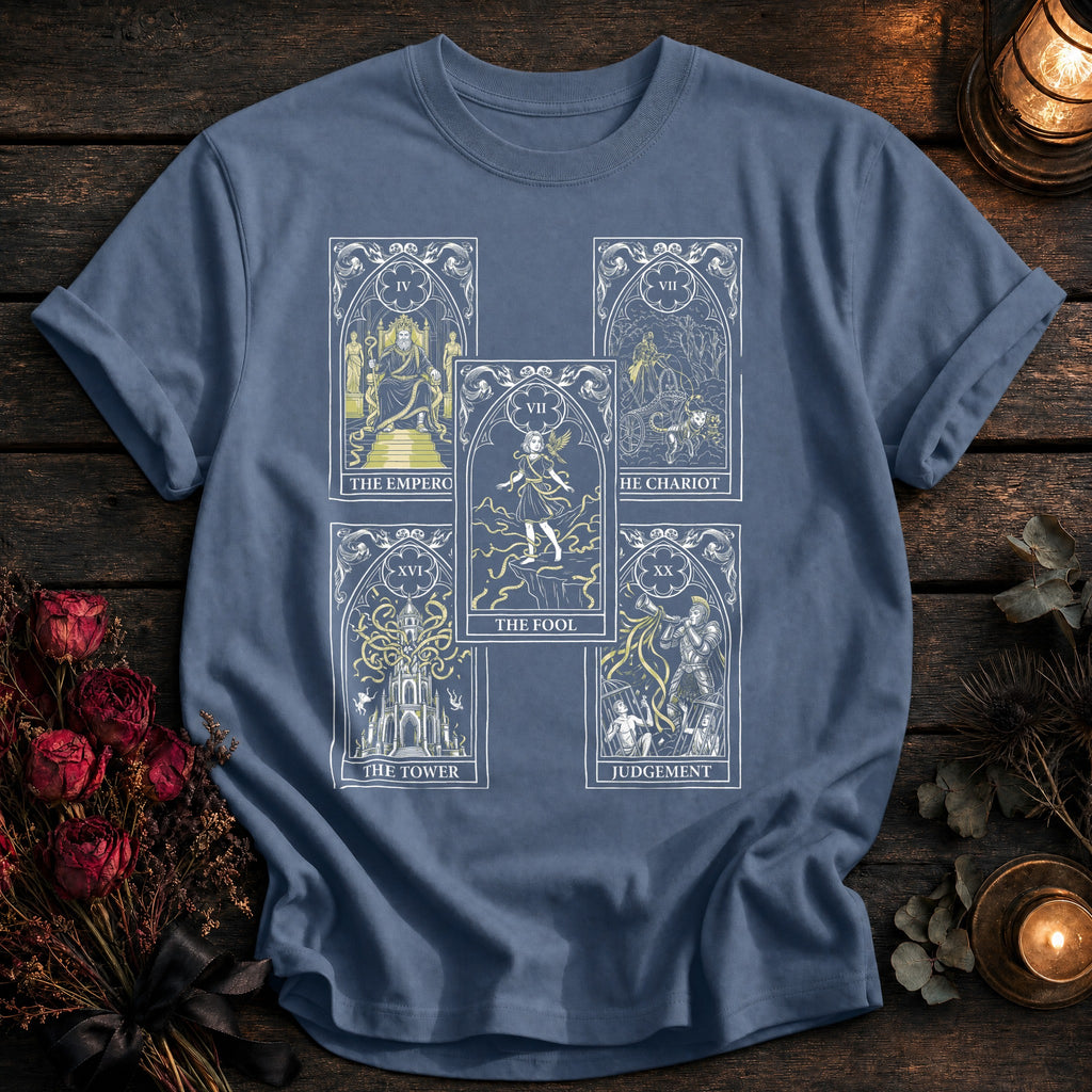 Five Card Tarot Grid White - Blue Jean