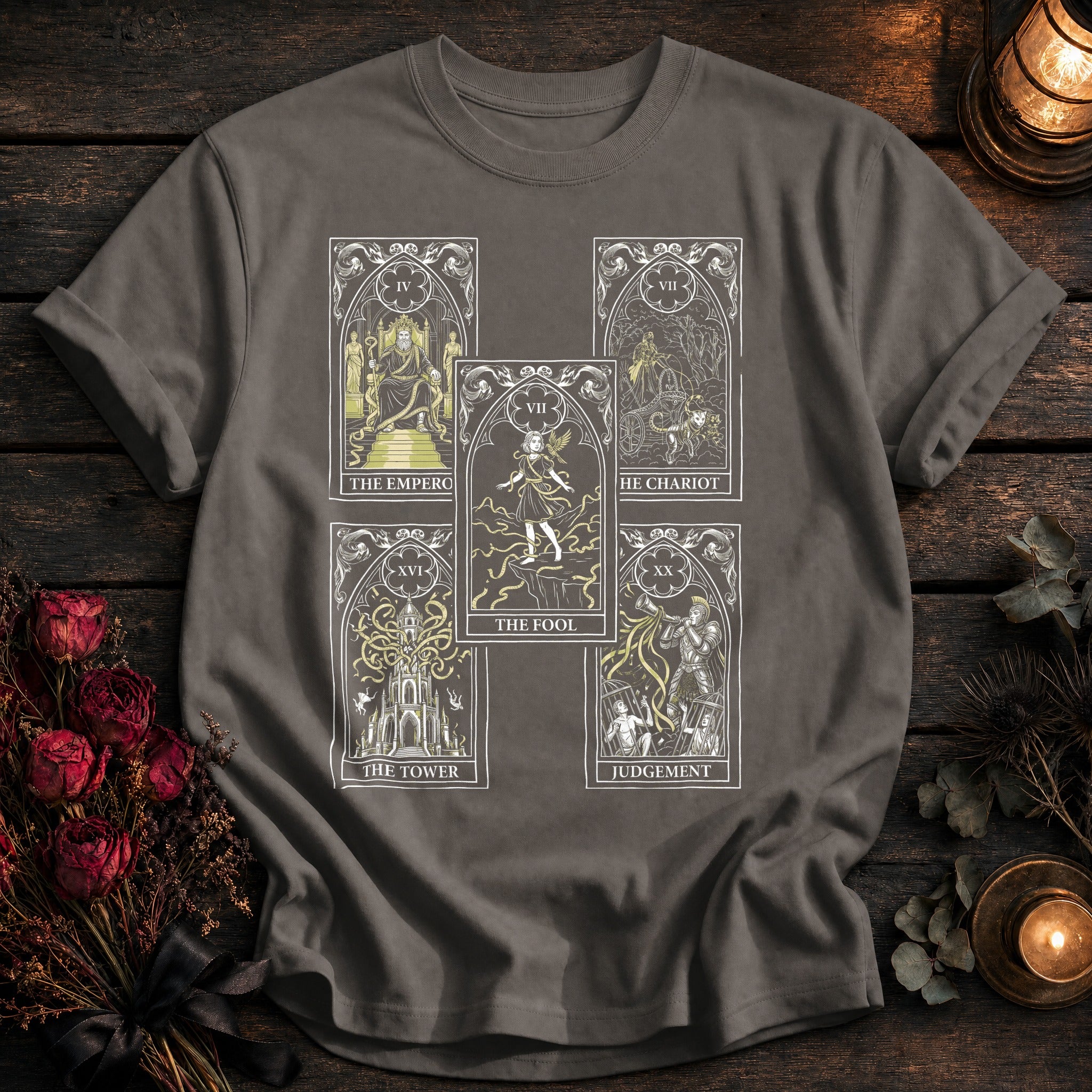 Five Card Tarot Grid White - Grey