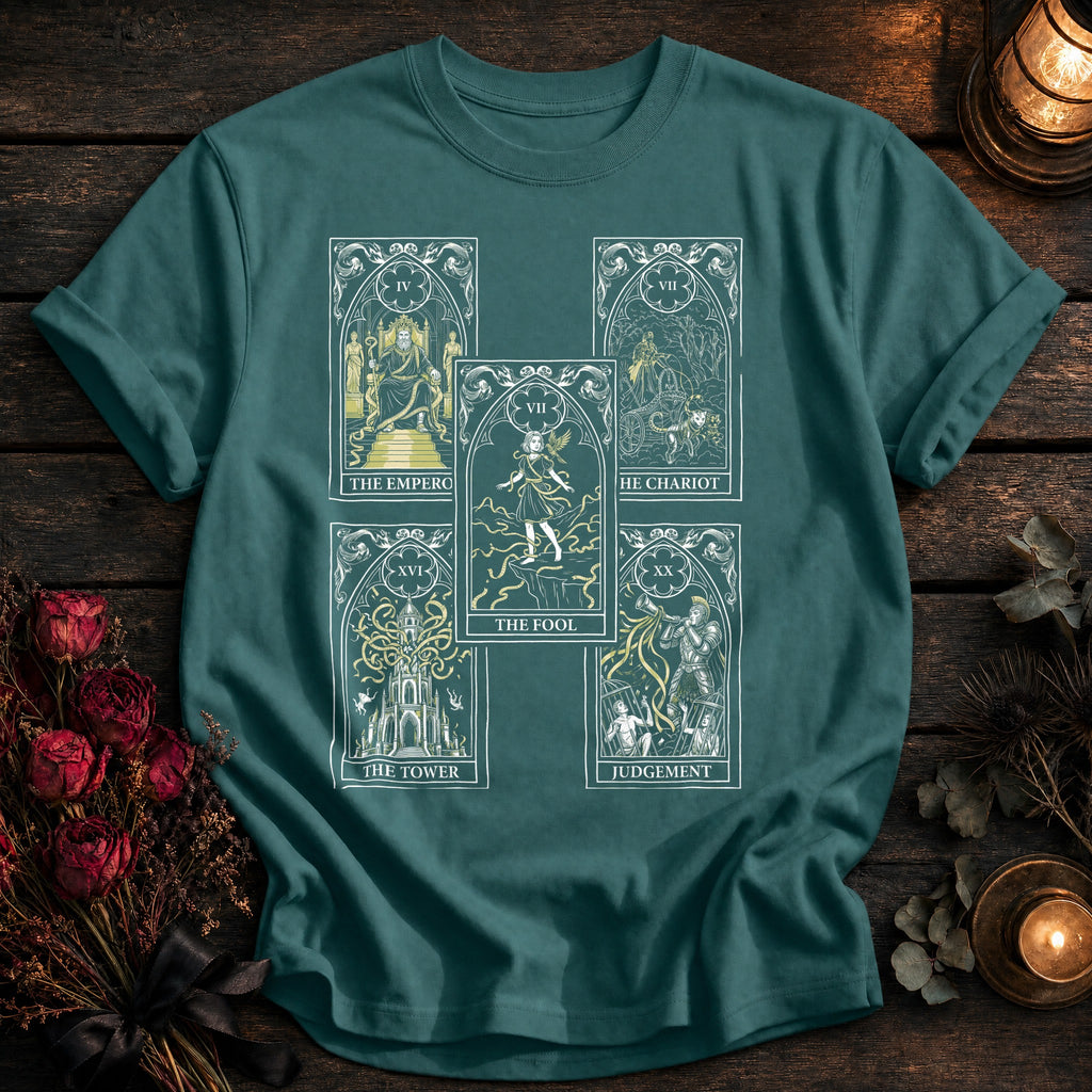 Five Card Tarot Grid White - Seafoam