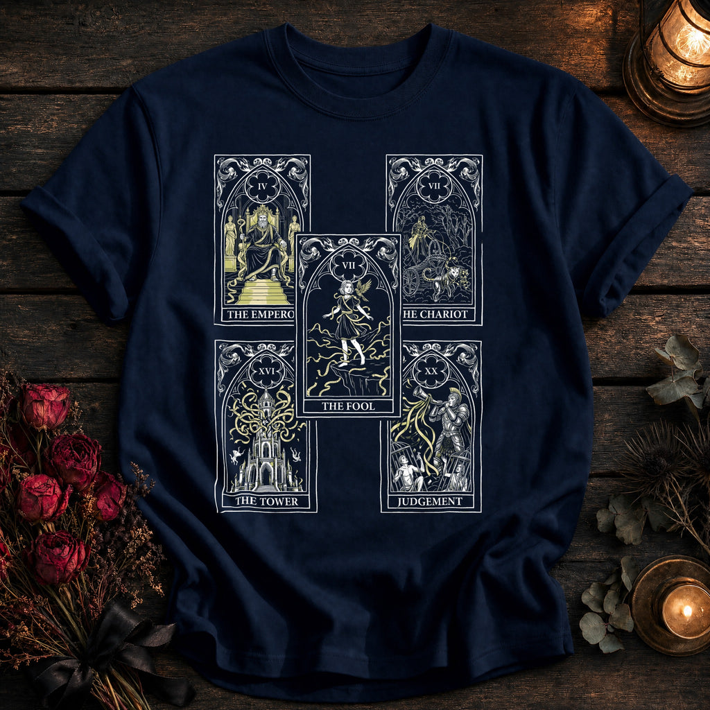 Five Card Tarot Grid White - True Navy