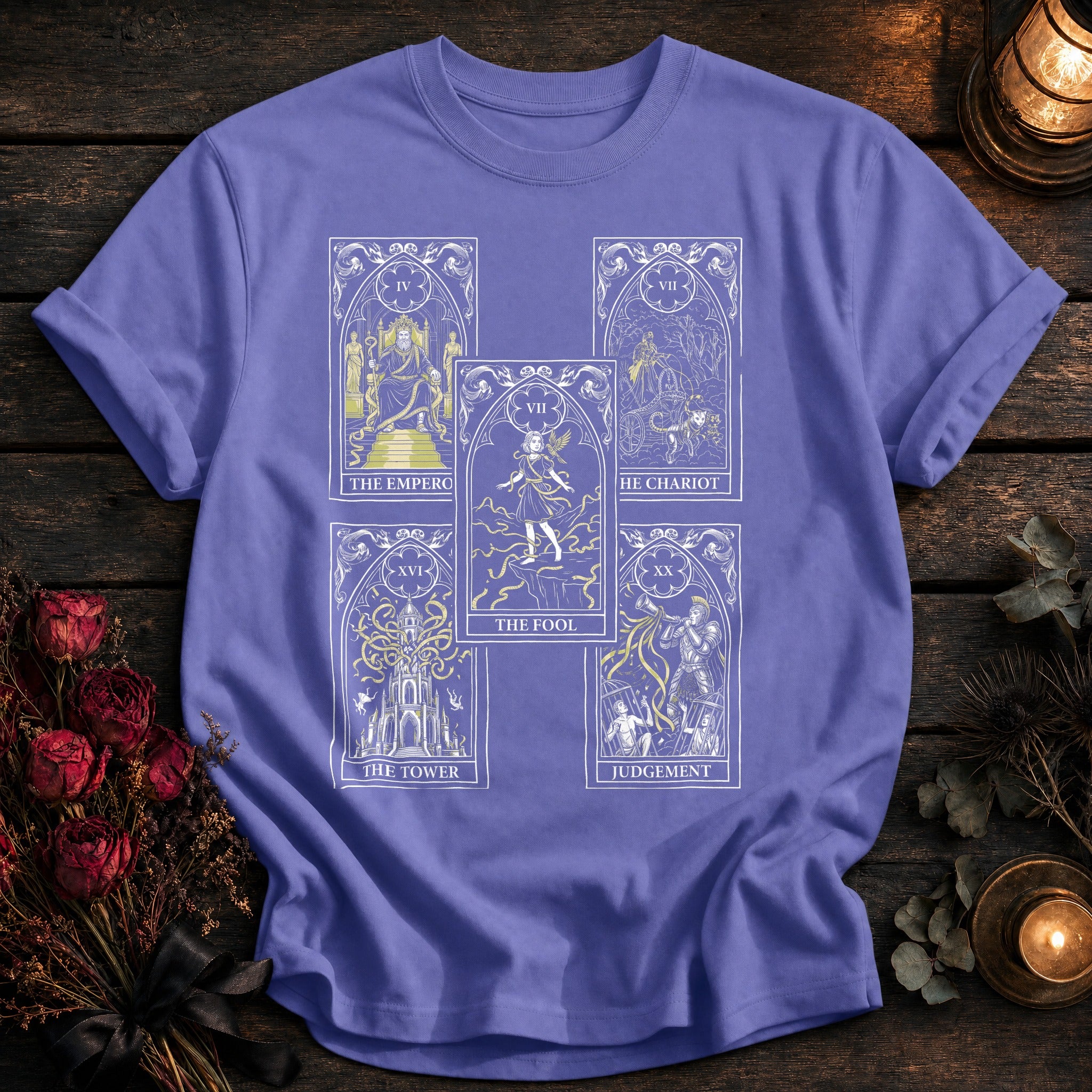 Five Card Tarot Grid White - Violet