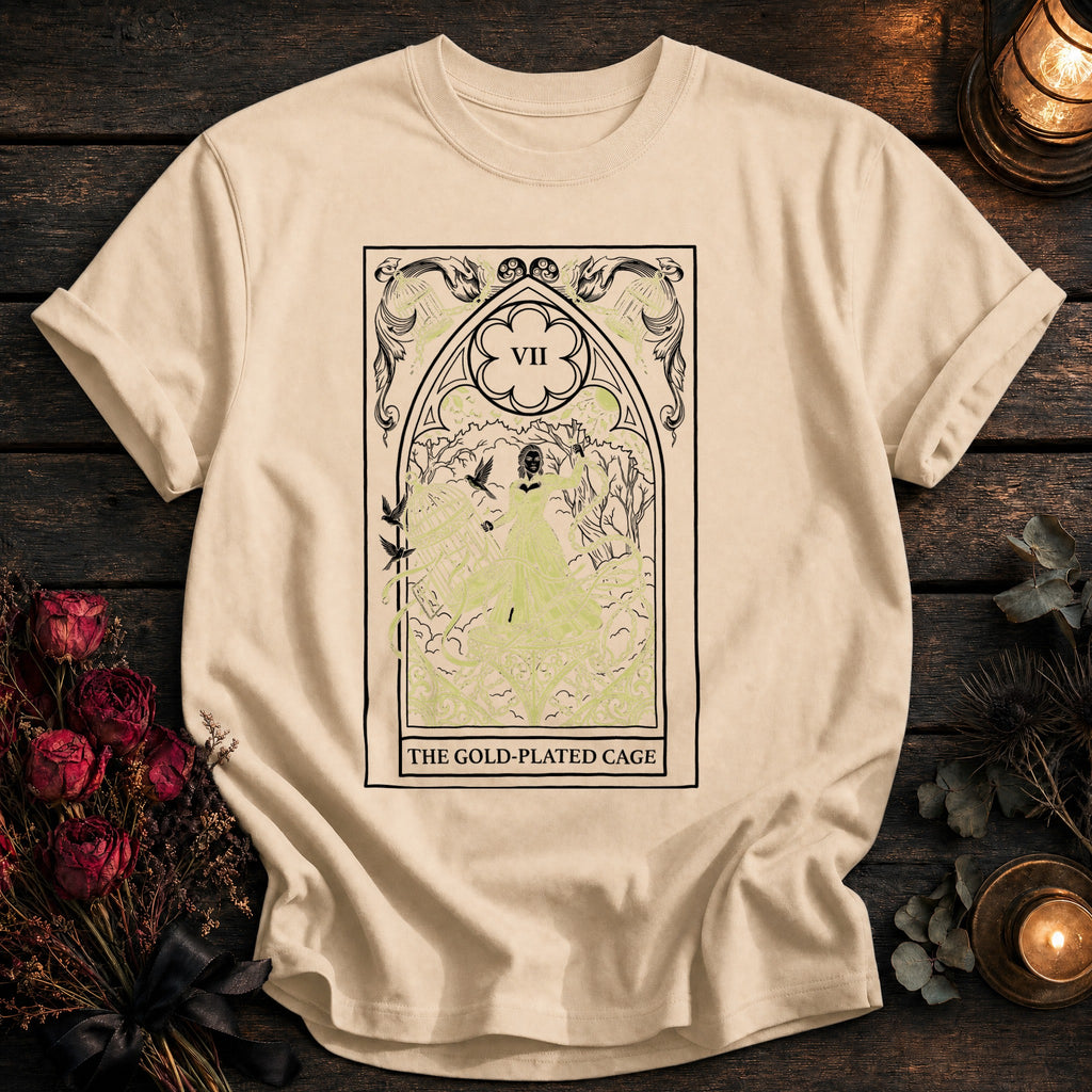 Gold Plated Cage Tarot Black - Ivory