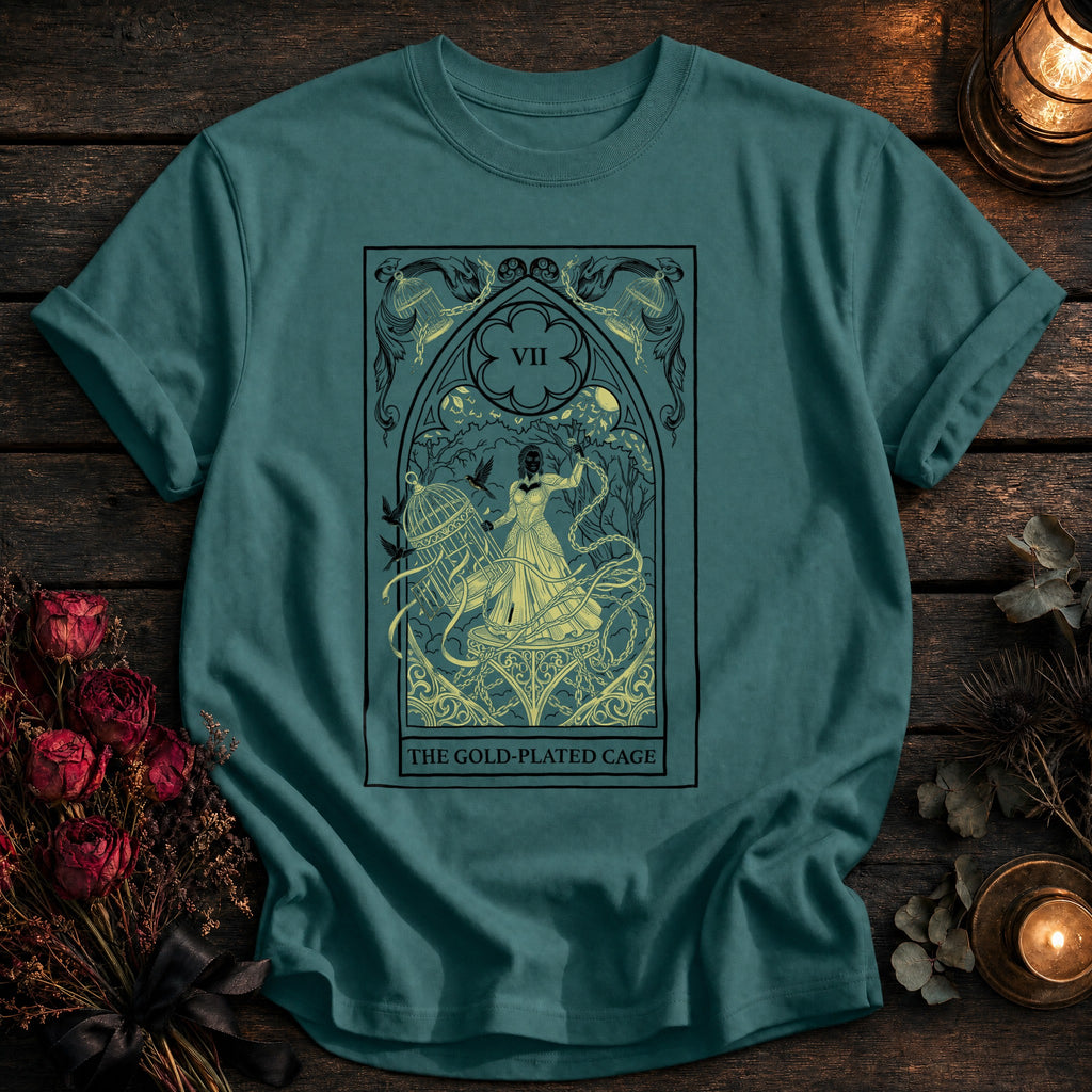Gold Plated Cage Tarot Black - Seafoam