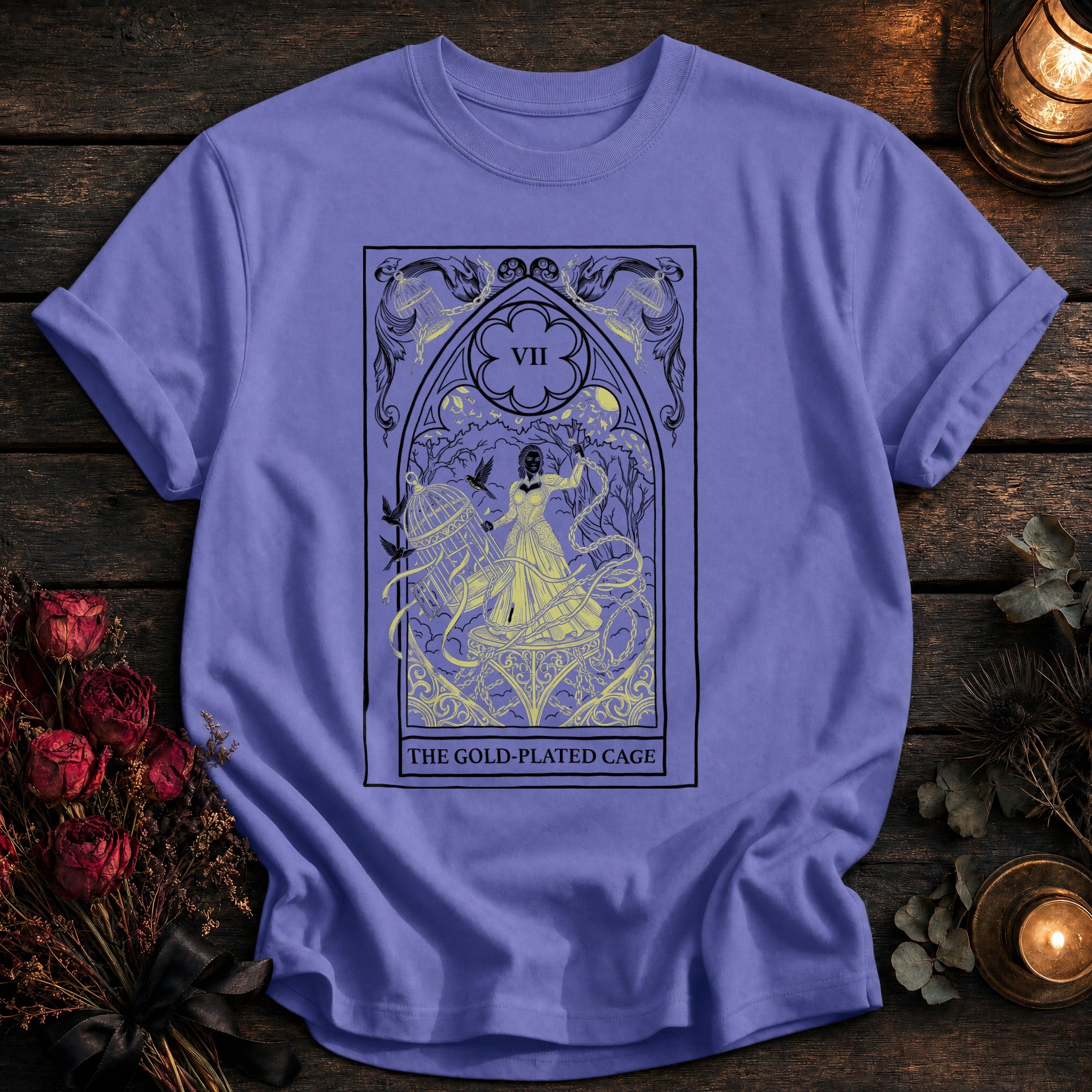 Gold Plated Cage Tarot Black - Violet