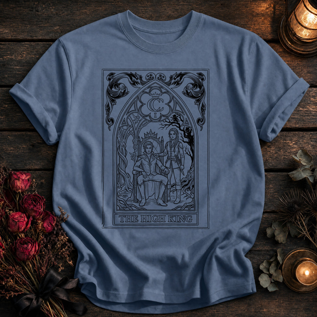 High King Tarot Black Outline - Blue Jean