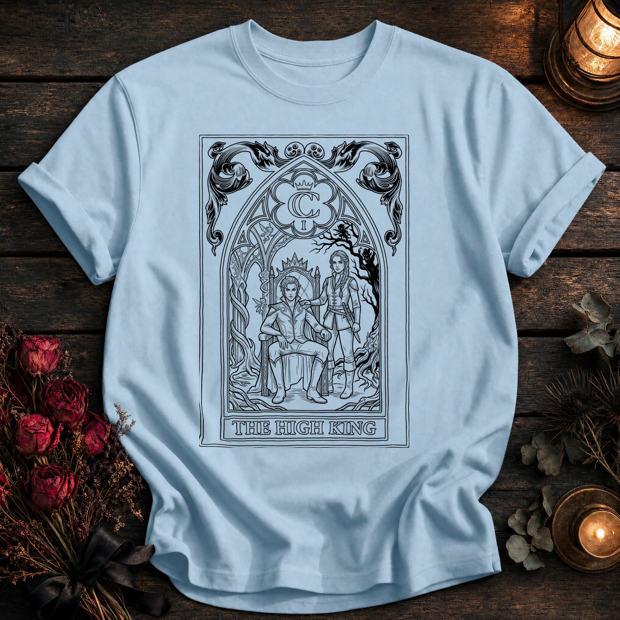 High King Tarot Black Outline - Chambray