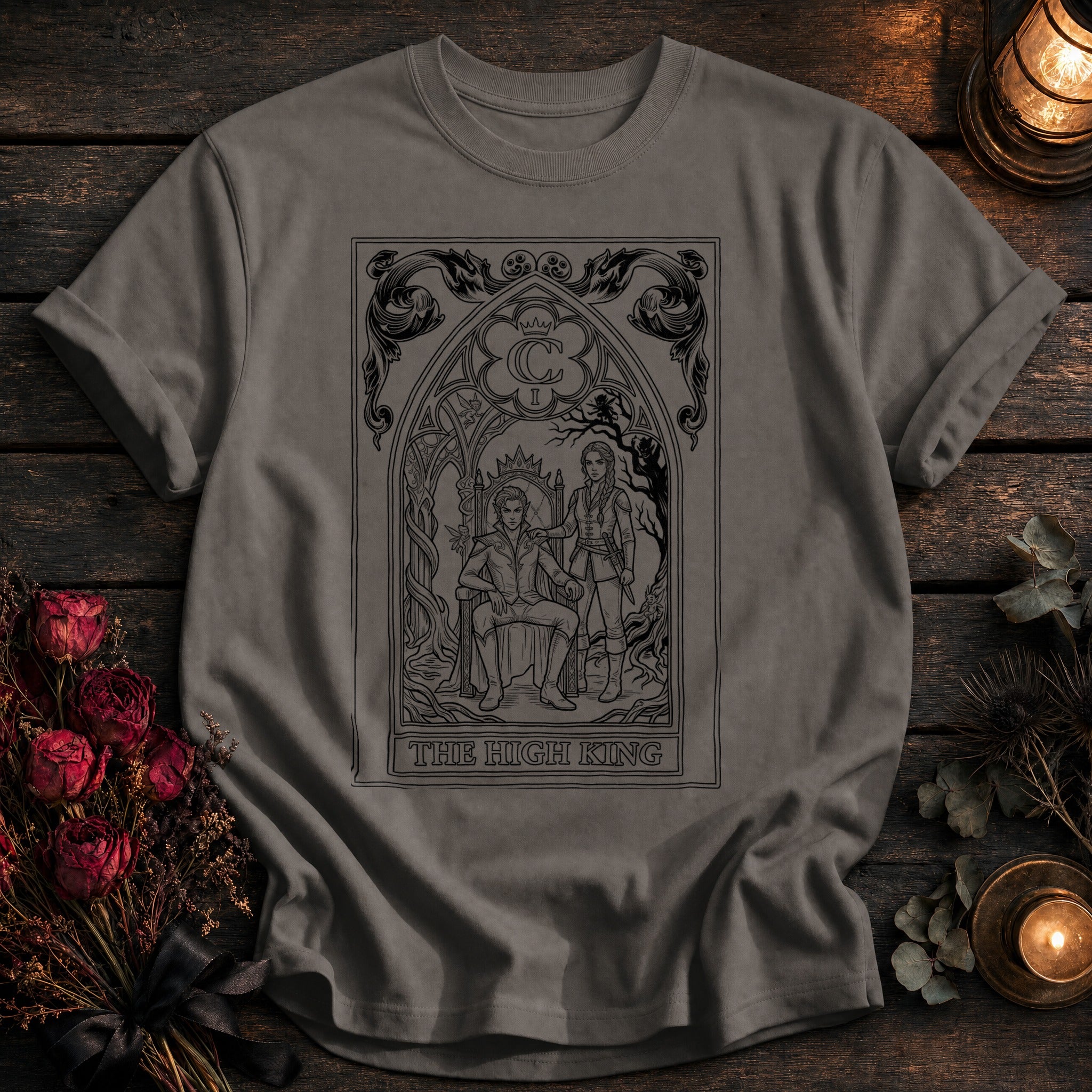 High King Tarot Black Outline - Grey