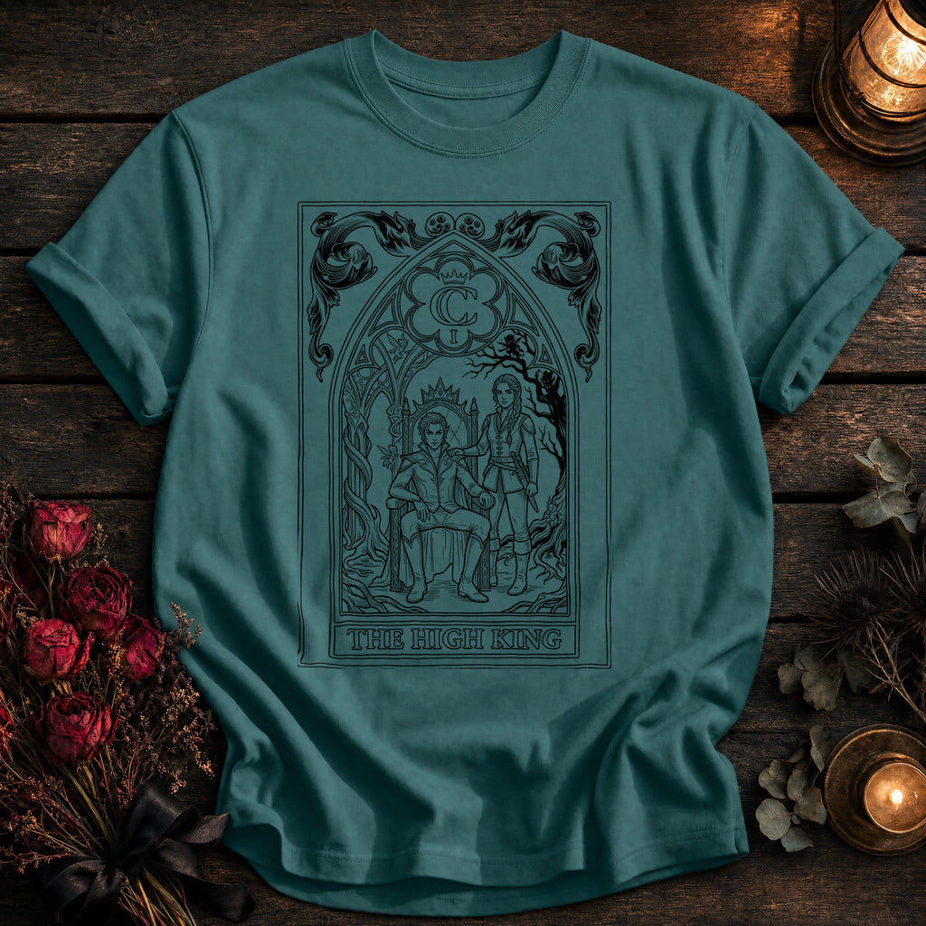High King Tarot Black Outline - Seafoam