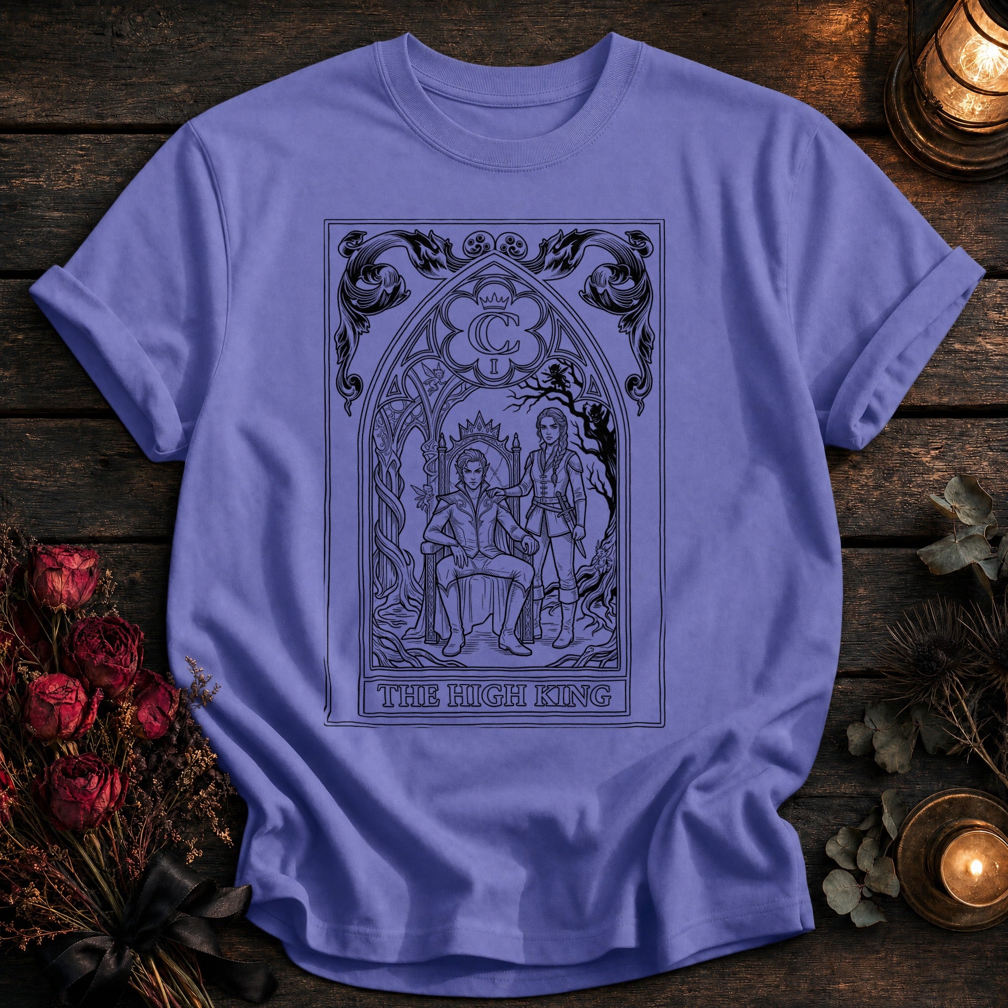 High King Tarot Black Outline - Violet