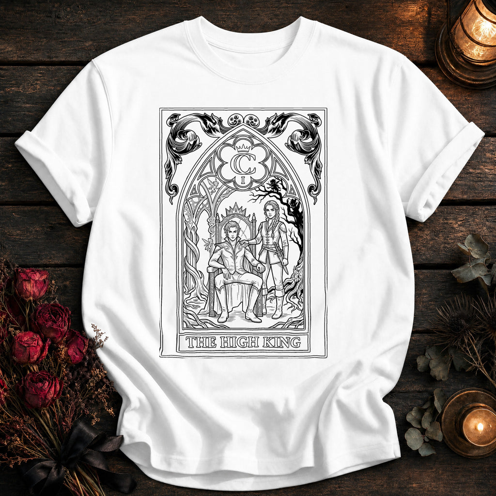 High King Tarot Black Outline - White