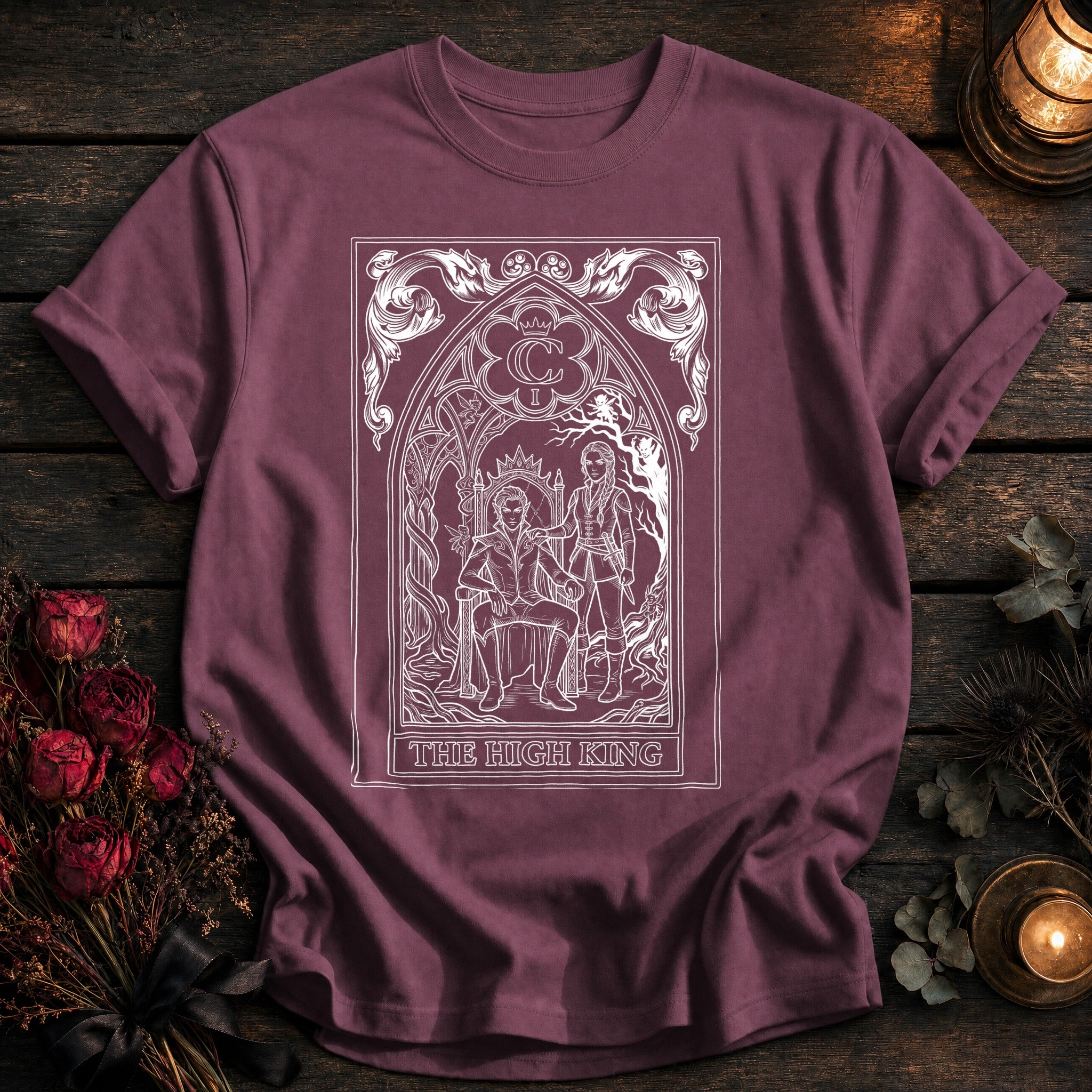 High King Tarot White Outline - Berry