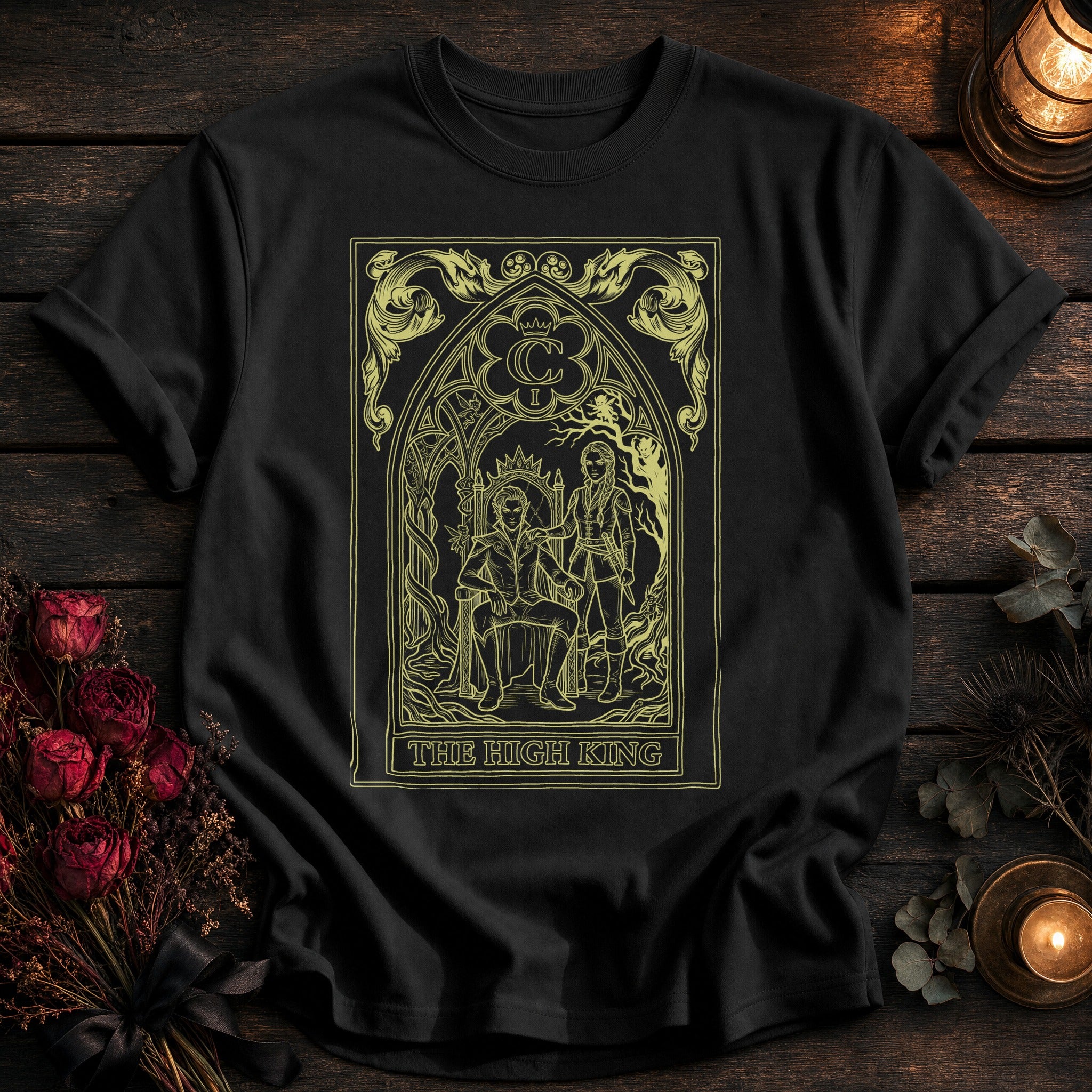 High King Tarot Yellow Outline - Black