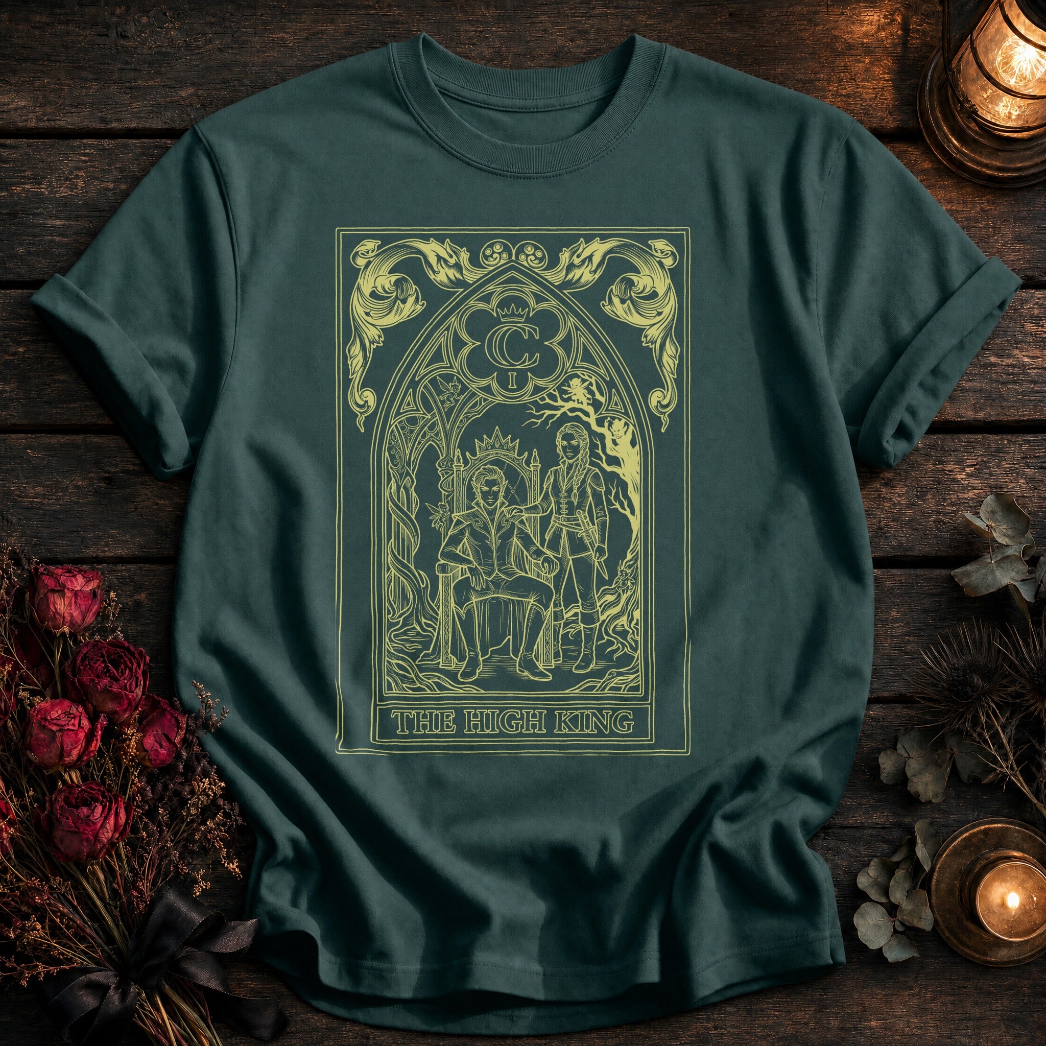 High King Tarot Yellow Outline - Blue Spruce