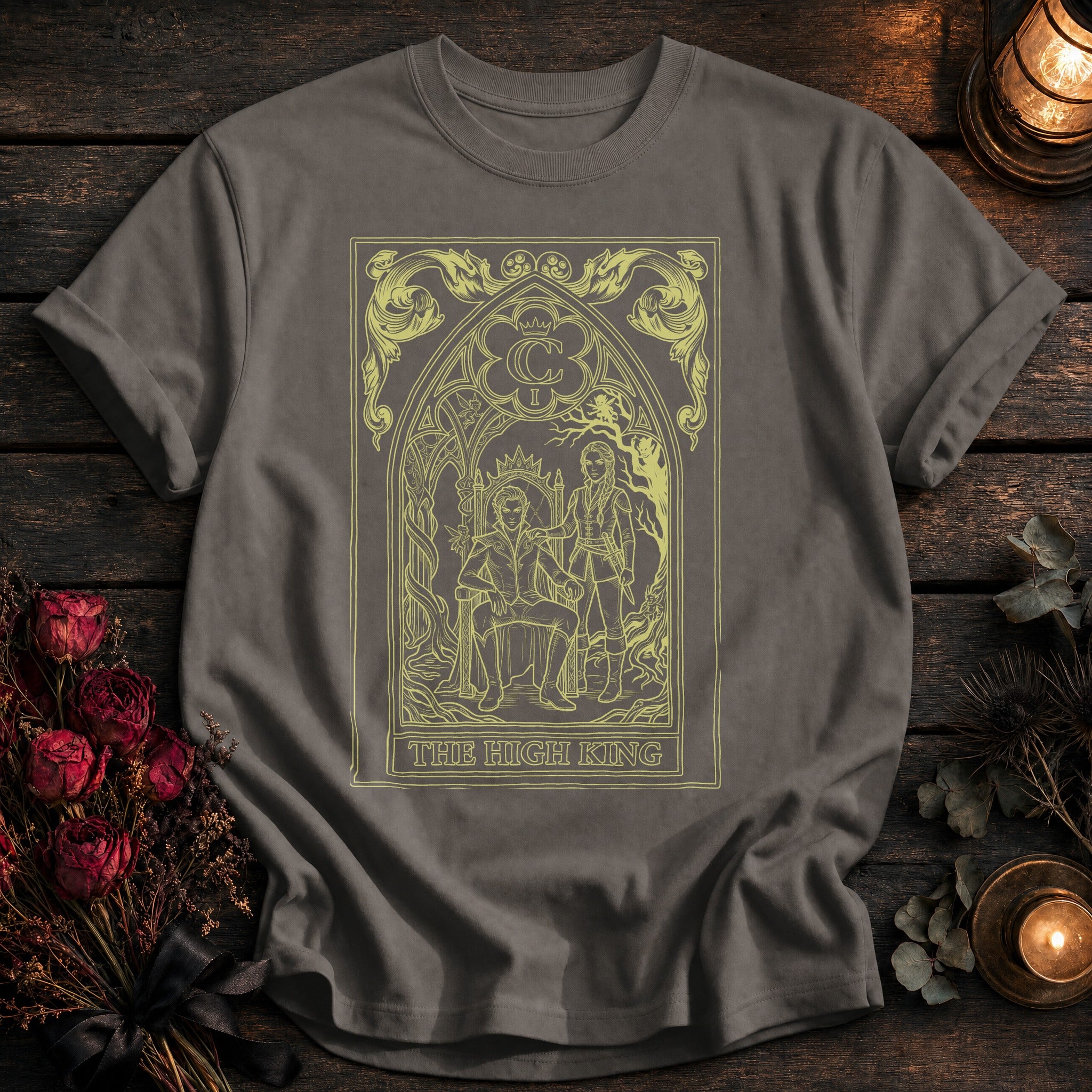 High King Tarot Yellow Outline - Grey