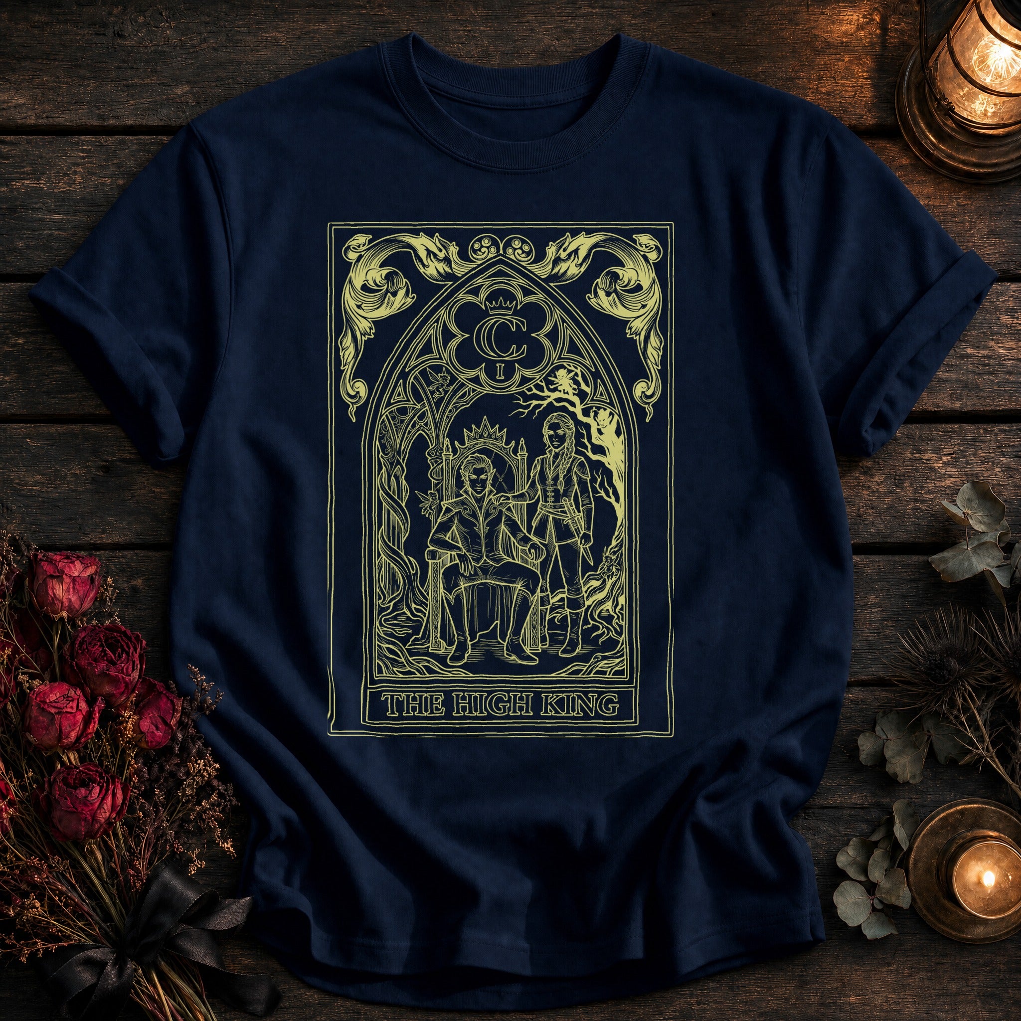 High King Tarot Yellow Outline - True Navy