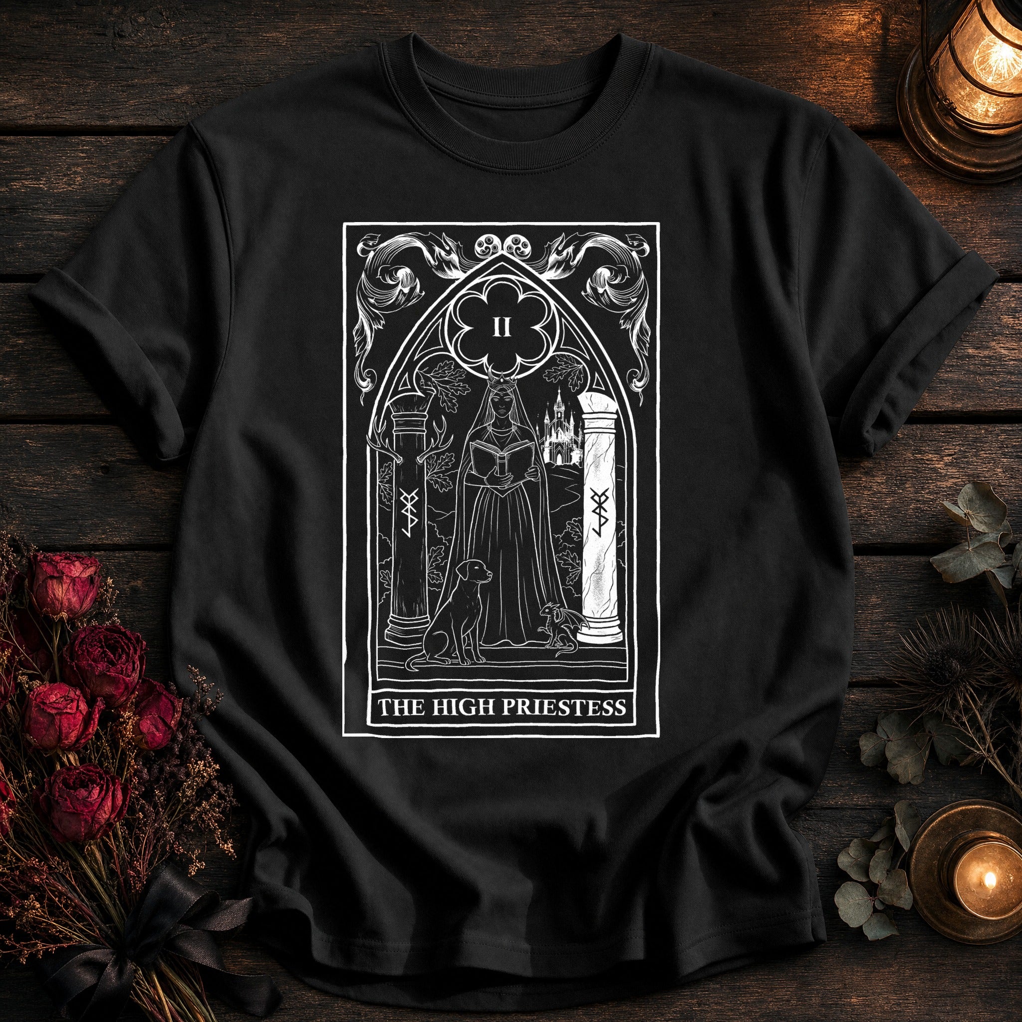 High Priestess Tarot White - Black