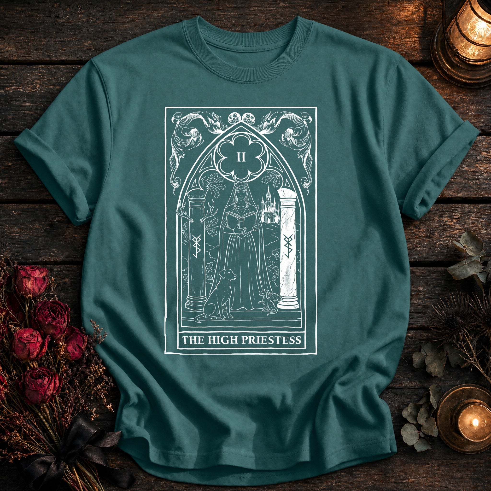 High Priestess Tarot White - Seafoam