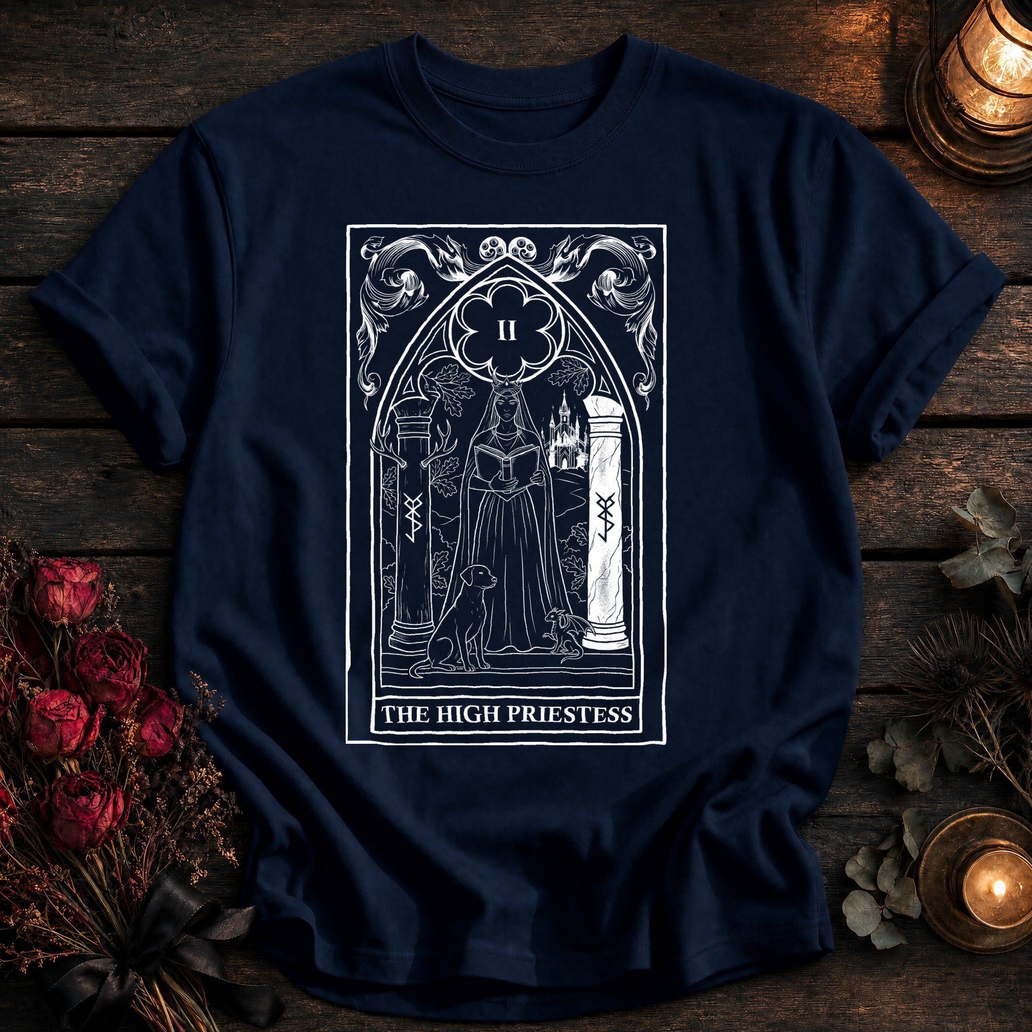 High Priestess Tarot White - True Navy