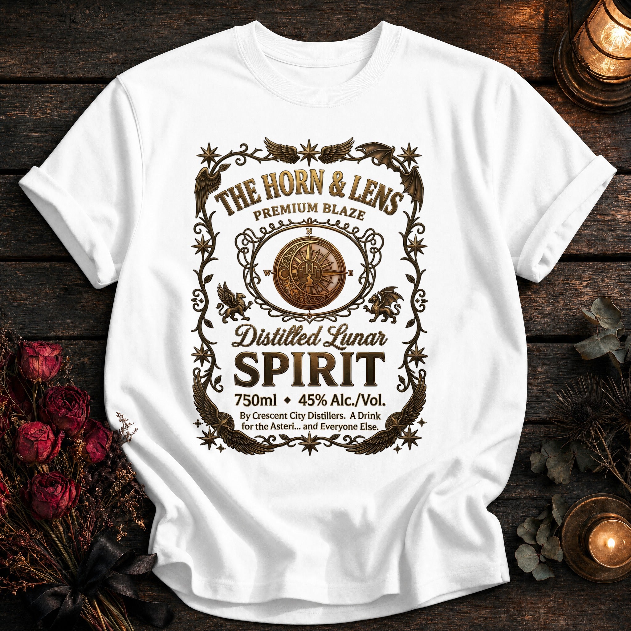 Horn And Lens Spirit Label - White