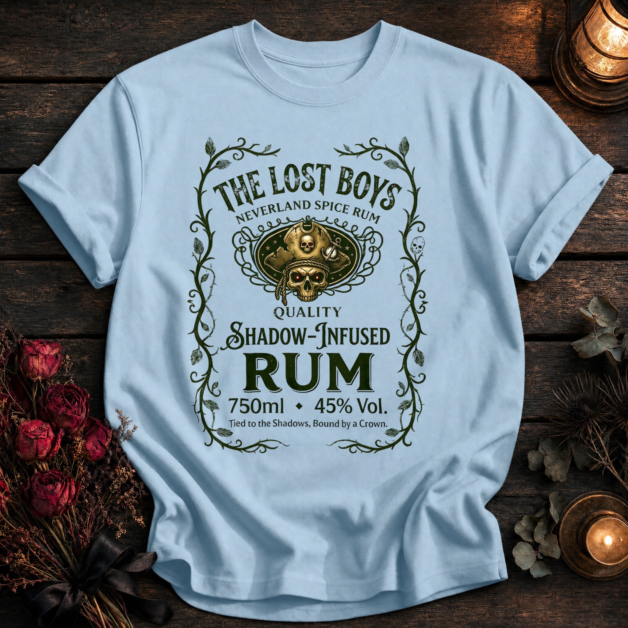 Lost Boys Shadow Infused Rum Label - Chambray
