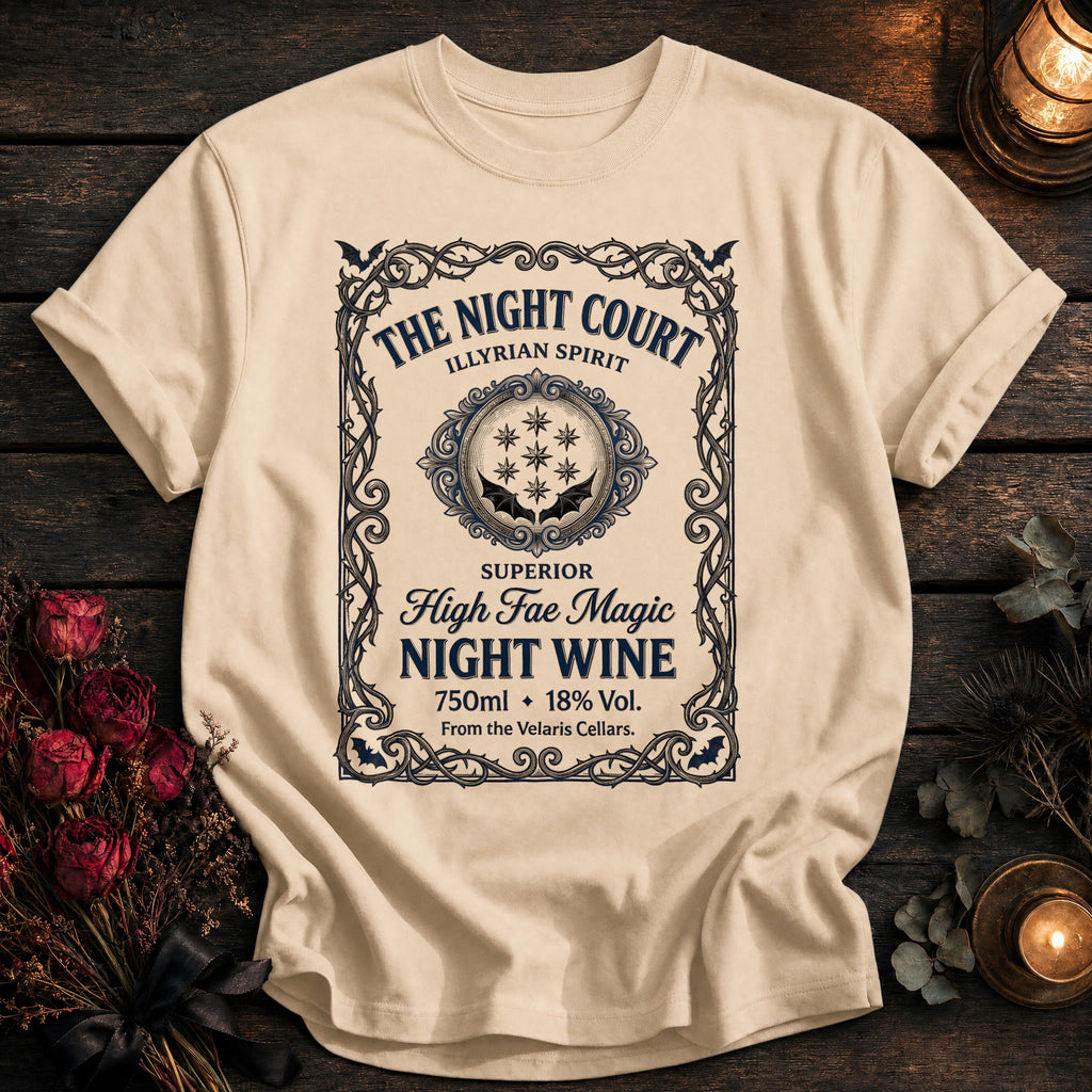 Night Court Wine Label Black - Ivory