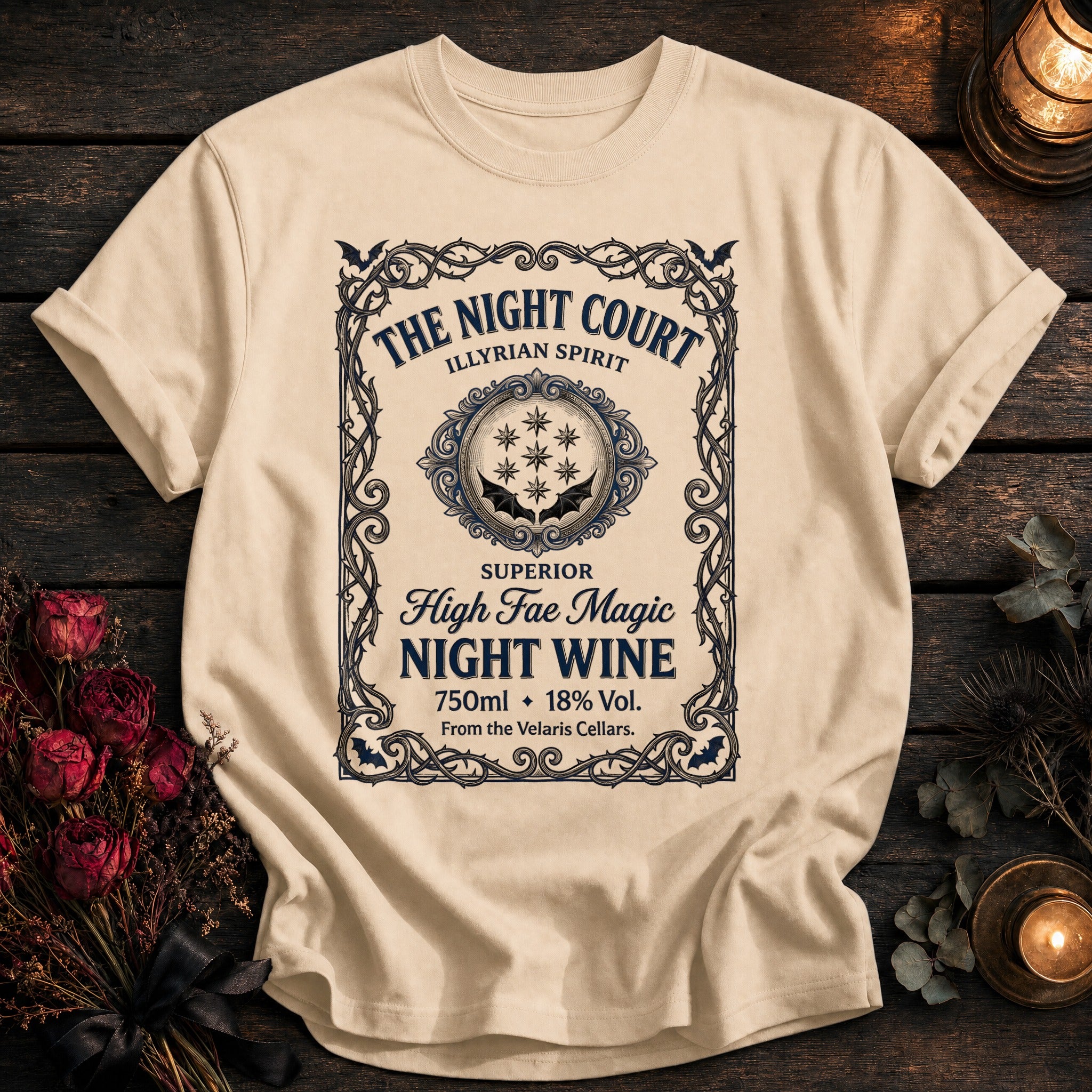 Night Court Wine Label Black - Ivory