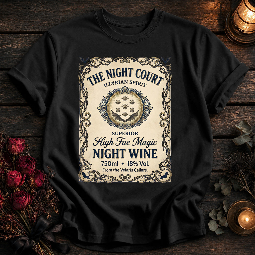 Night Court Wine Label Coloured - Black