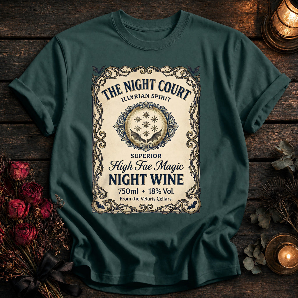 Night Court Wine Label Coloured - Blue Spruce