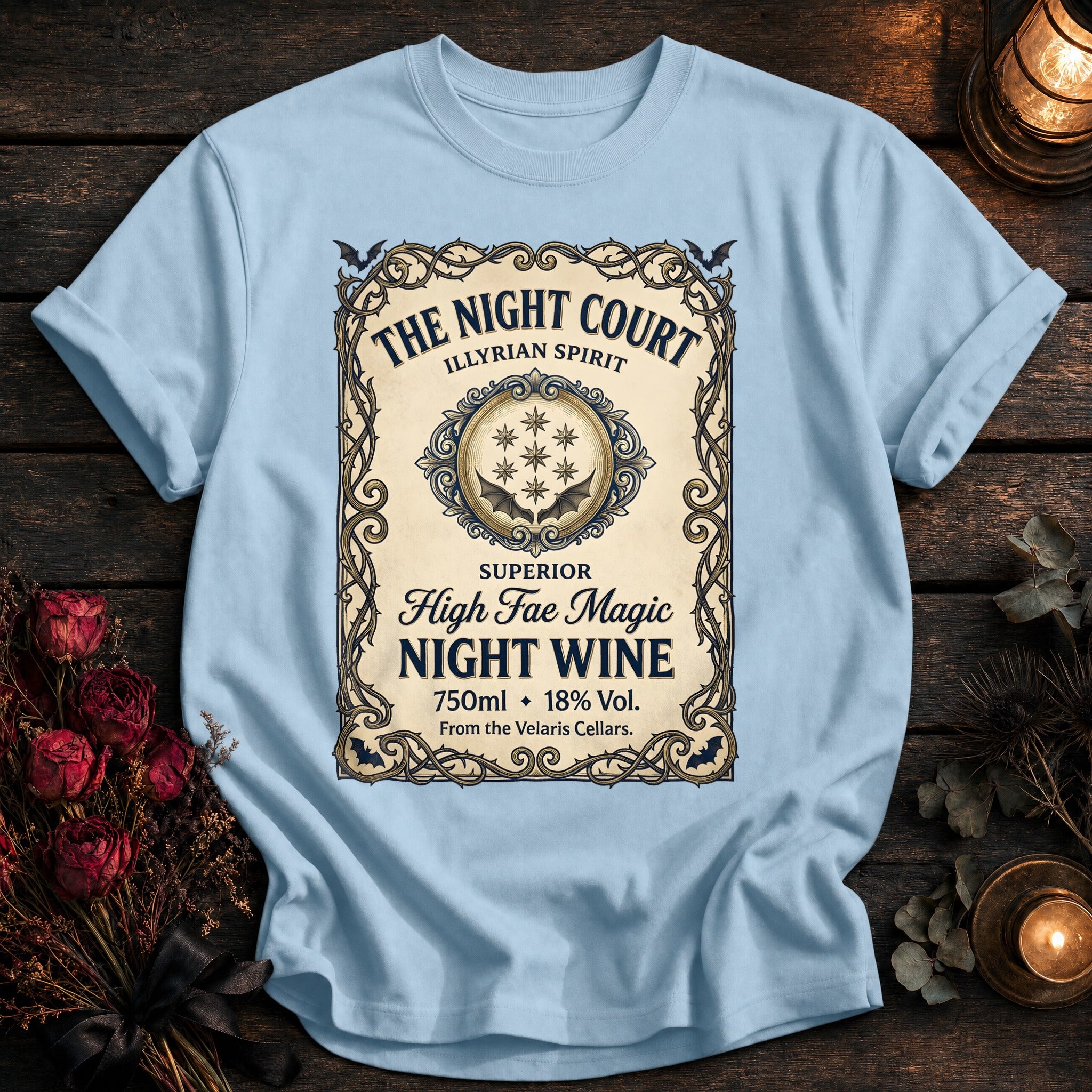 Night Court Wine Label Coloured - Chambray