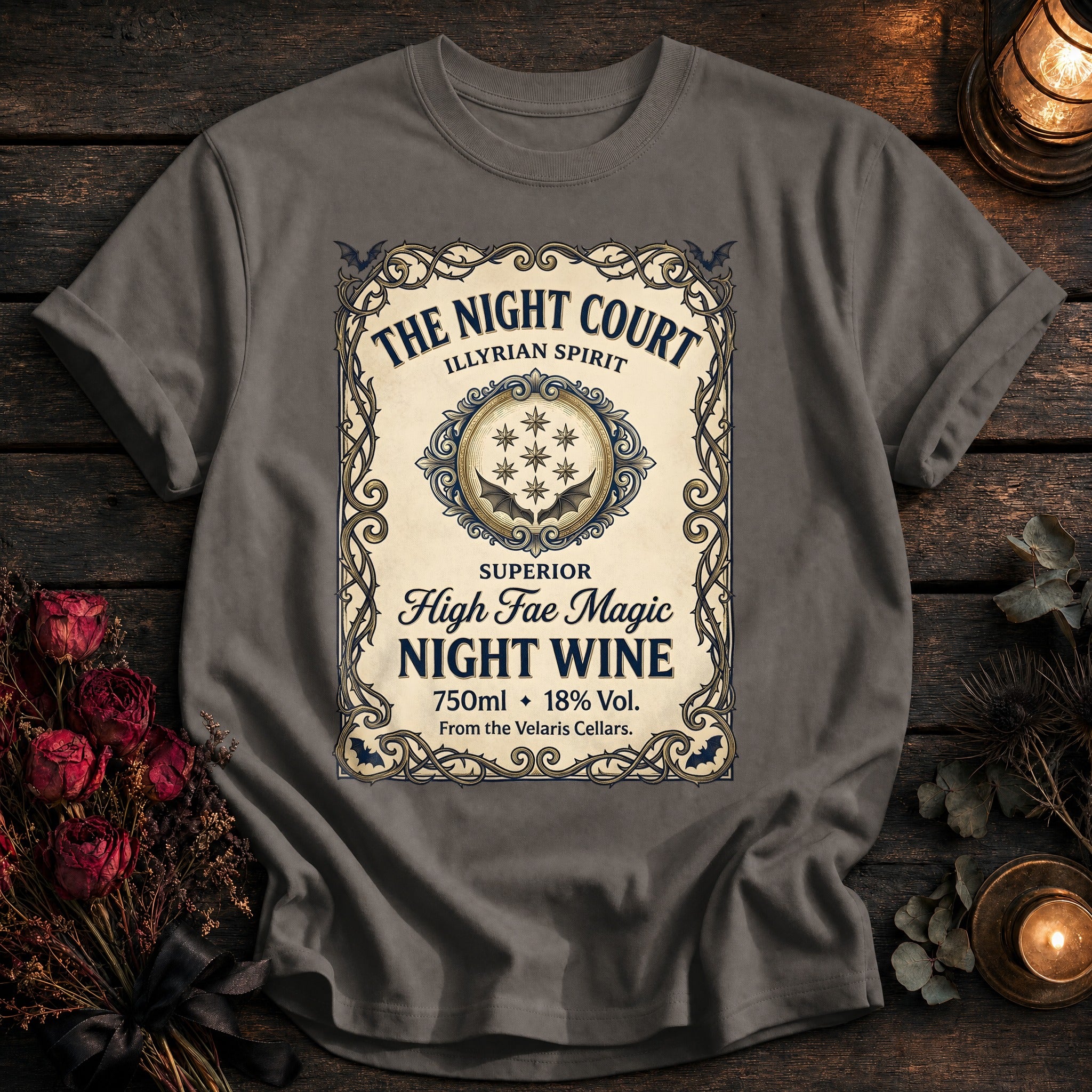 Night Court Wine Label Coloured - Grey