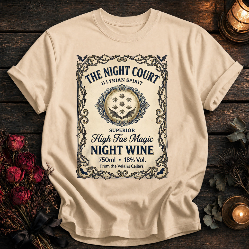 Night Court Wine Label Coloured - Ivory