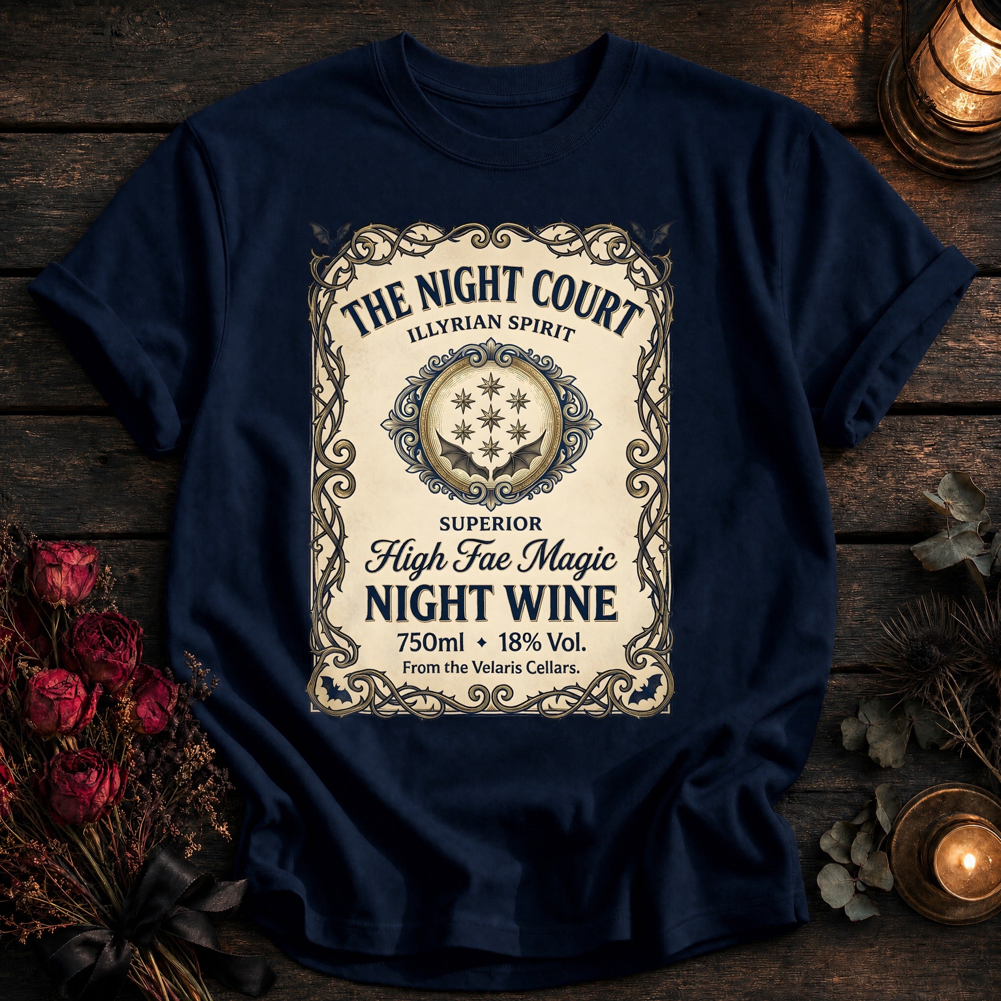 Night Court Wine Label Coloured - True Navy