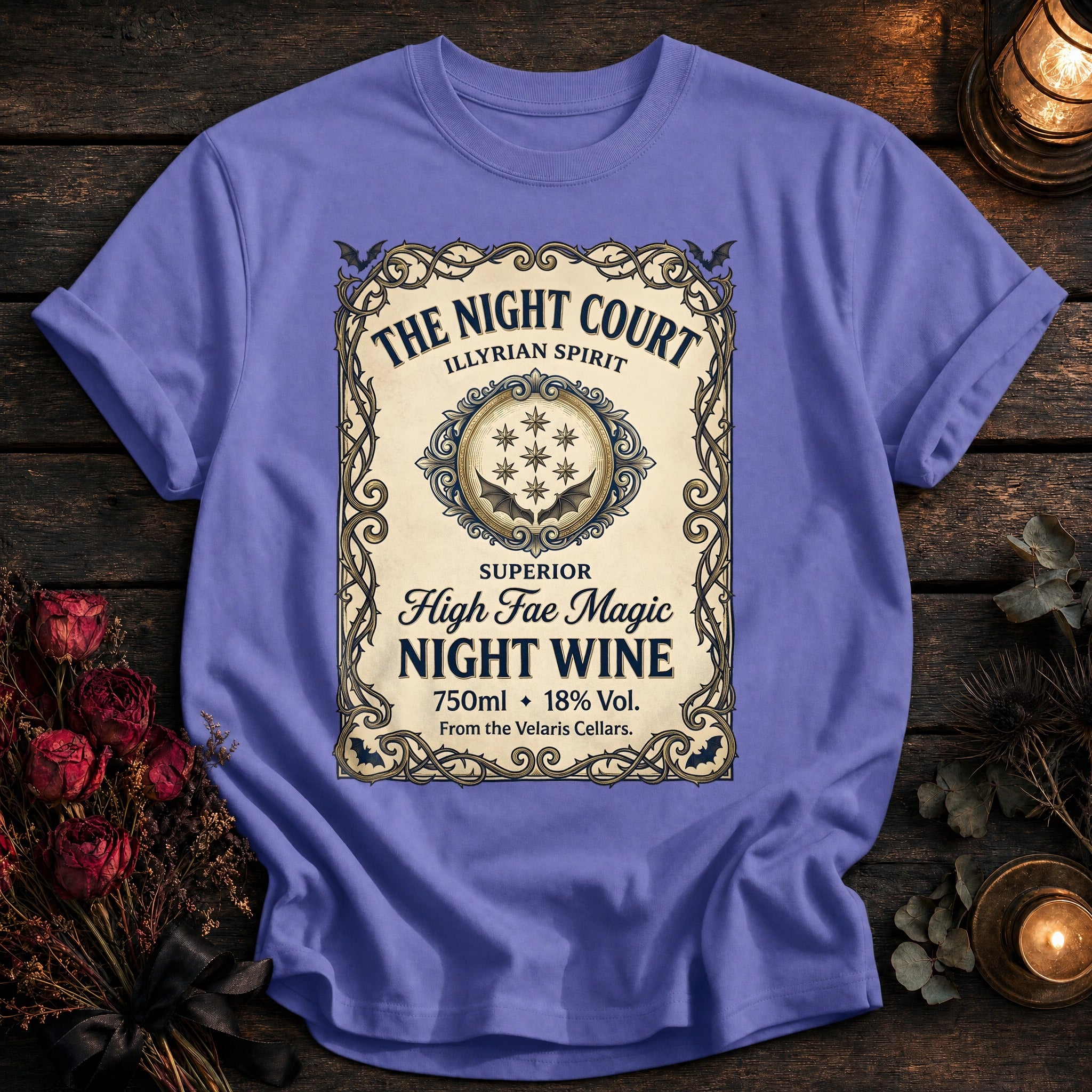 Night Court Wine Label Coloured - Violet
