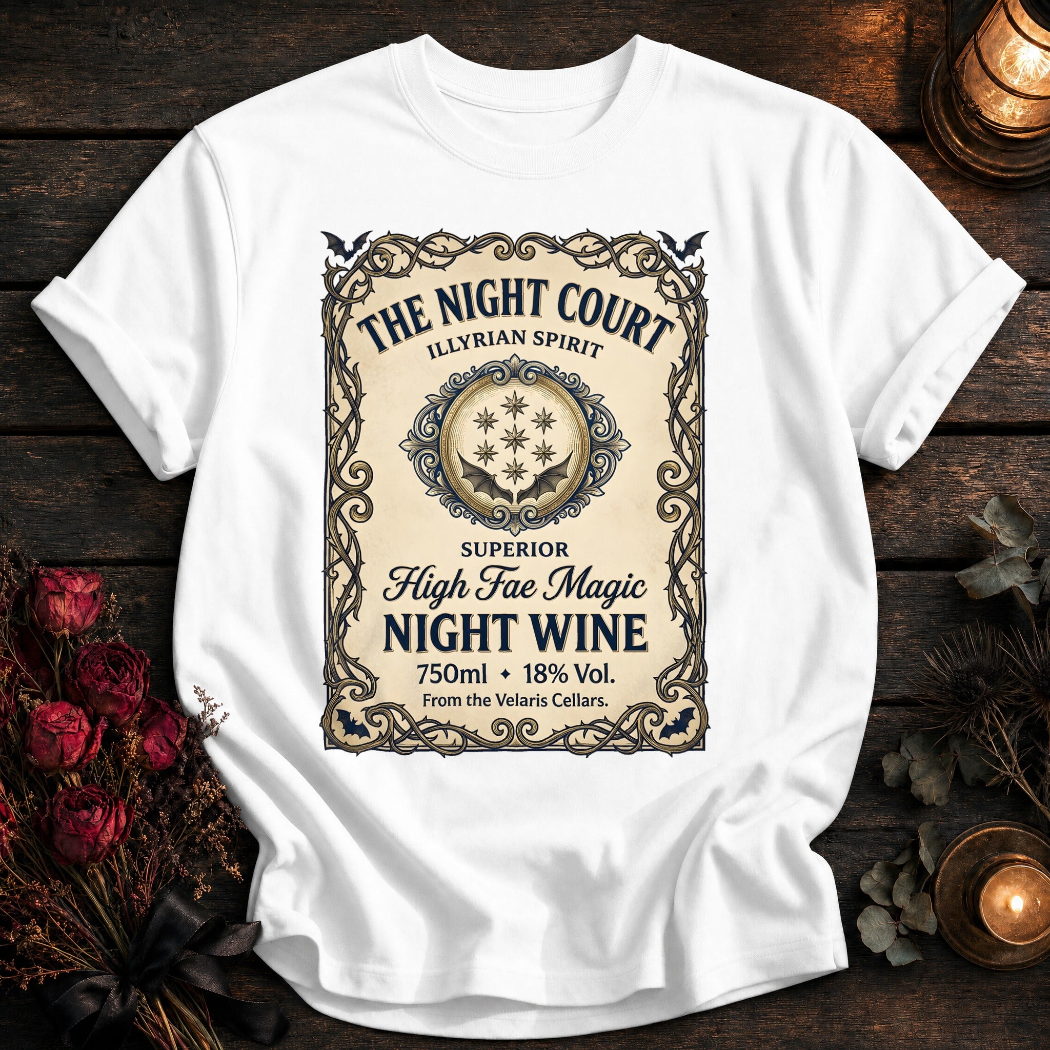 Night Court Wine Label Coloured - White