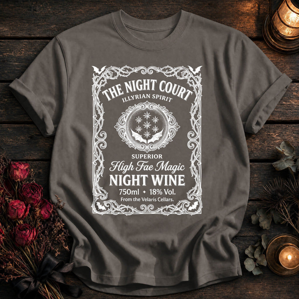 Night Court Wine Label White - Grey