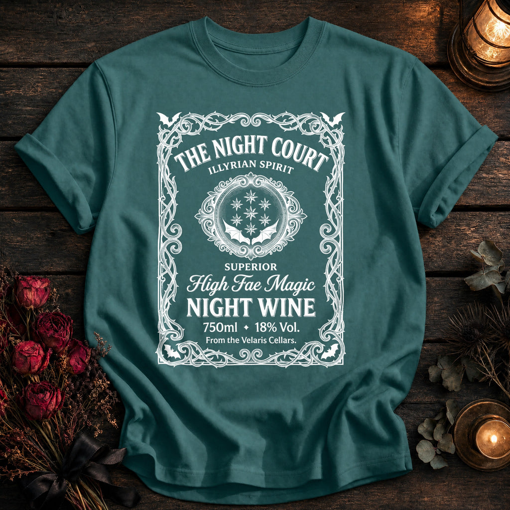 Night Court Wine Label White - Seafoam