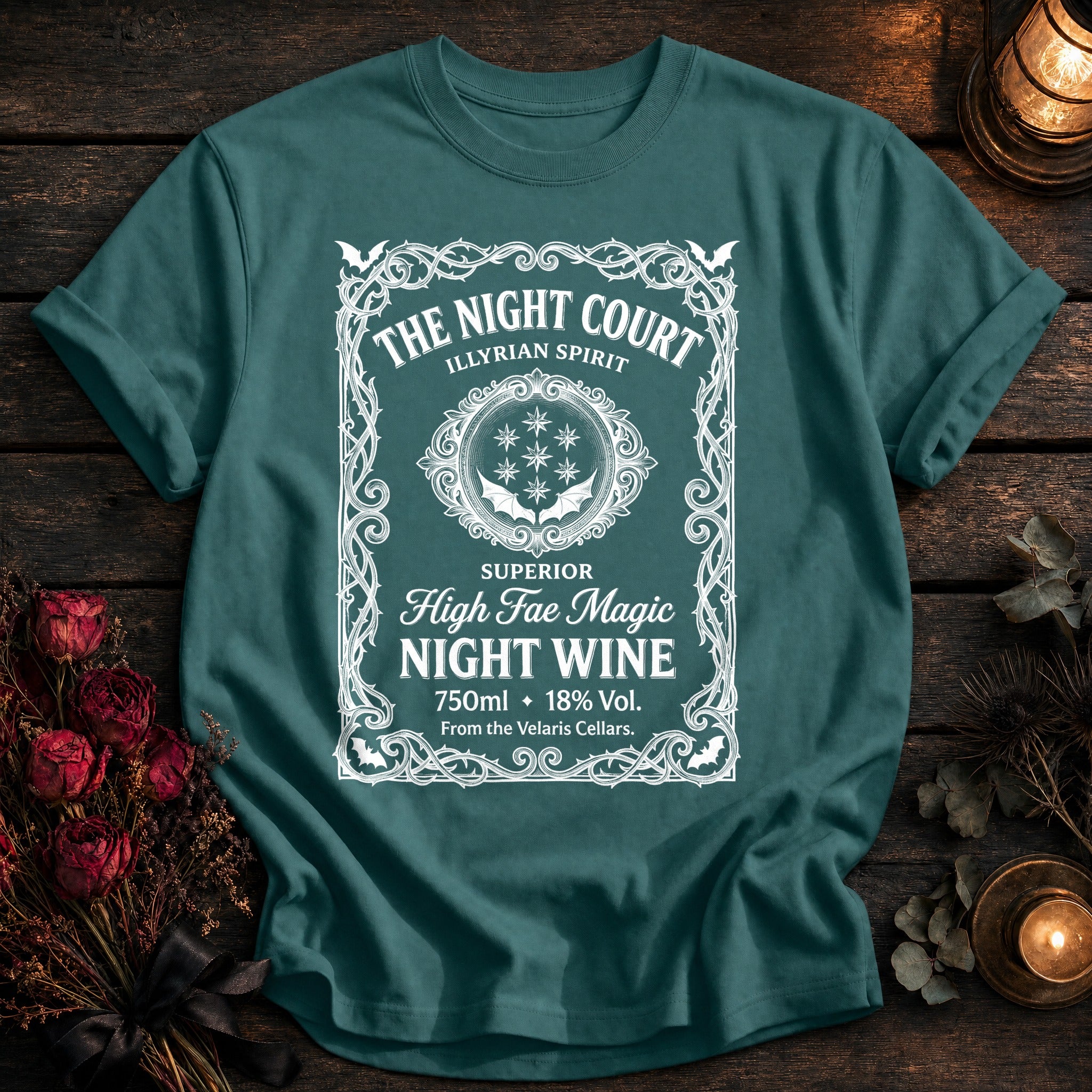Night Court Wine Label White - Seafoam