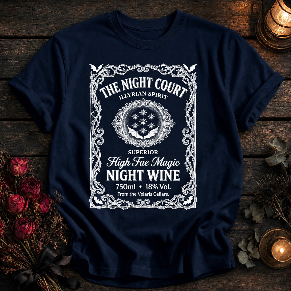 Night Court Wine Label White - True Navy